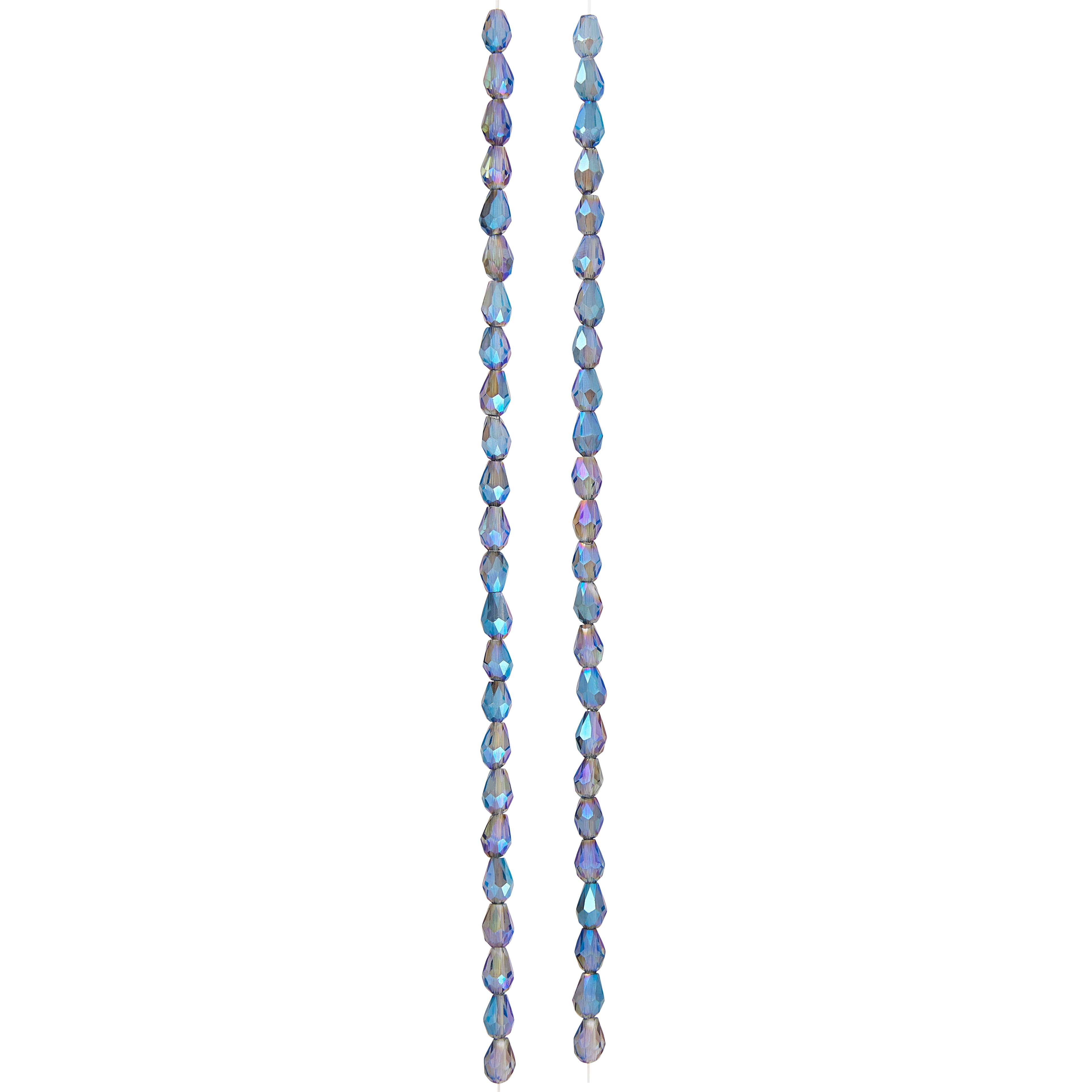 12 Pack: Blue Lustrous Teardrop Glass Beads, 6mm by Bead Landing™