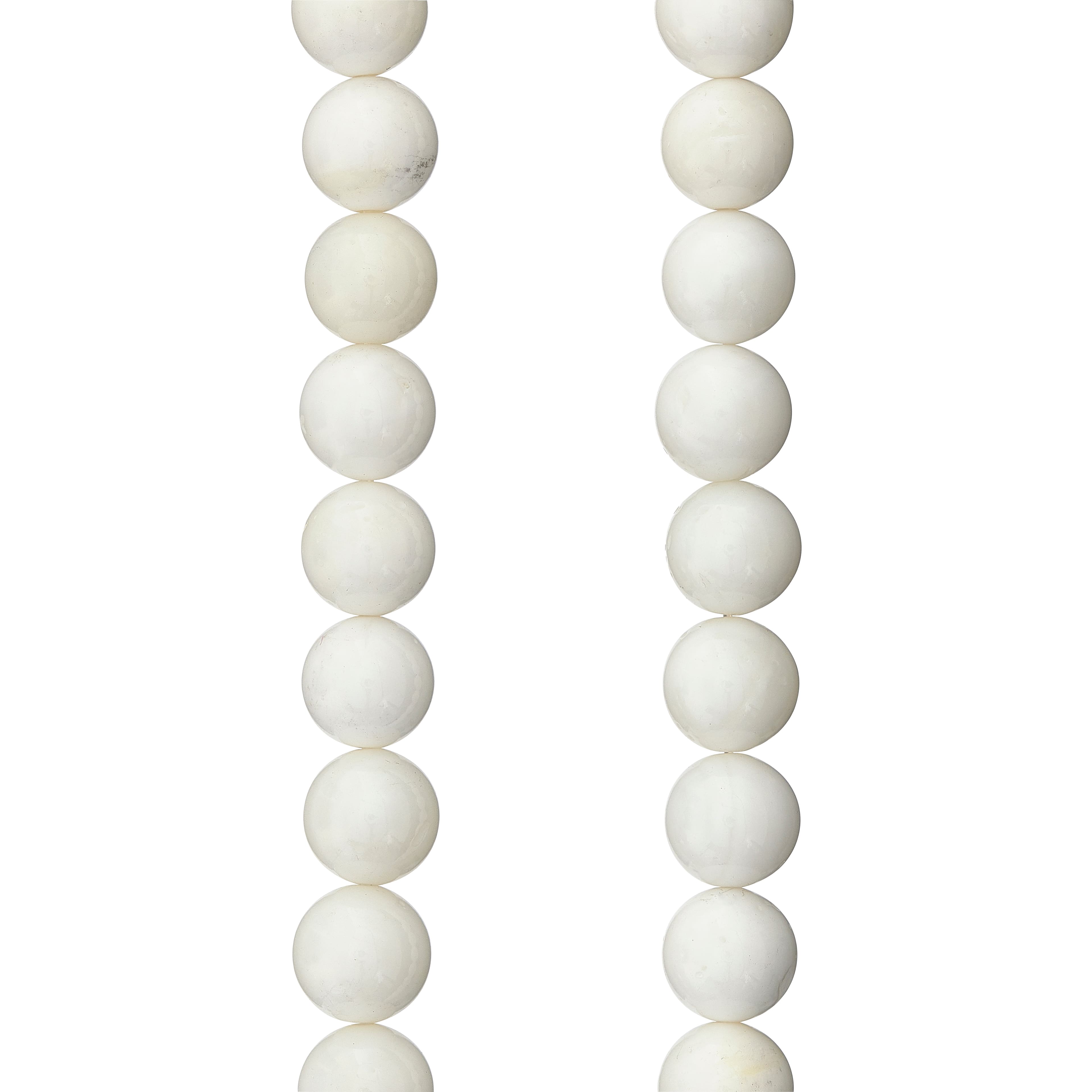 12 Pack: White Shell Round Beads, 8mm by Bead Landing™