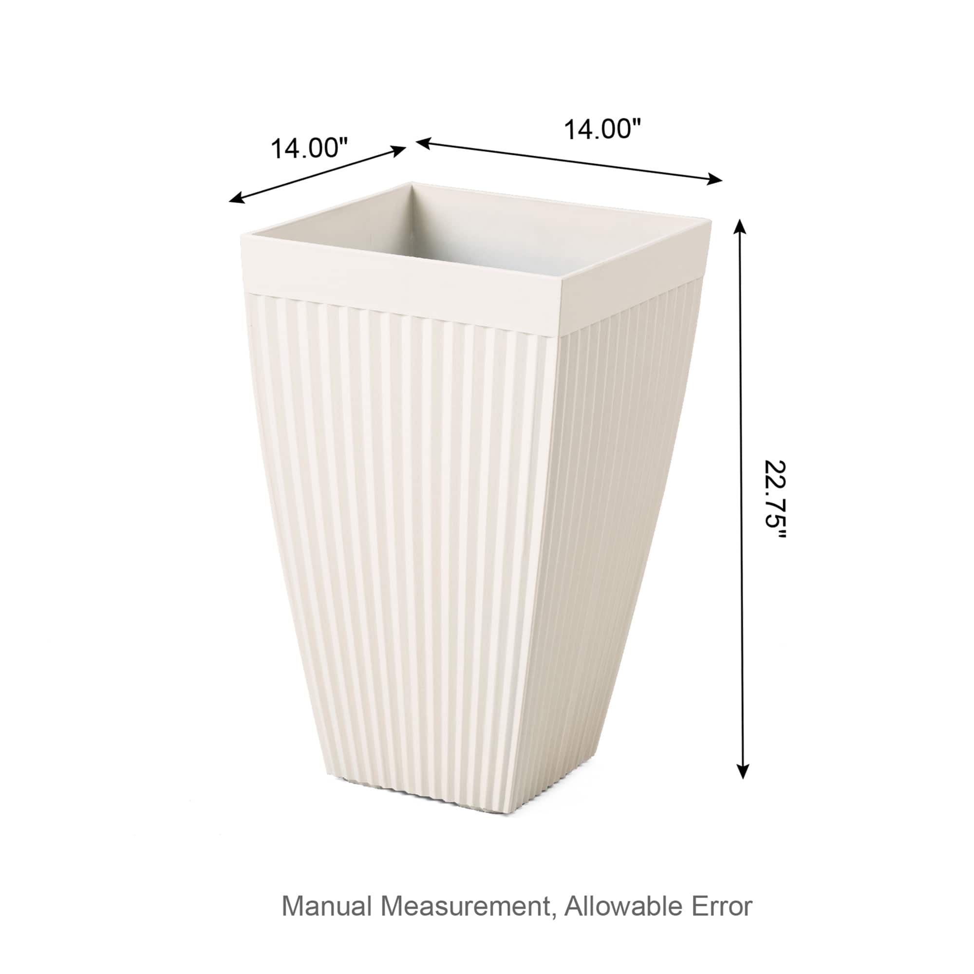 Glitzhome&#xAE; 23&#x22; Eco-Friendly Oversized Faux Concrete Square Fluted Pot Planters, 2ct.