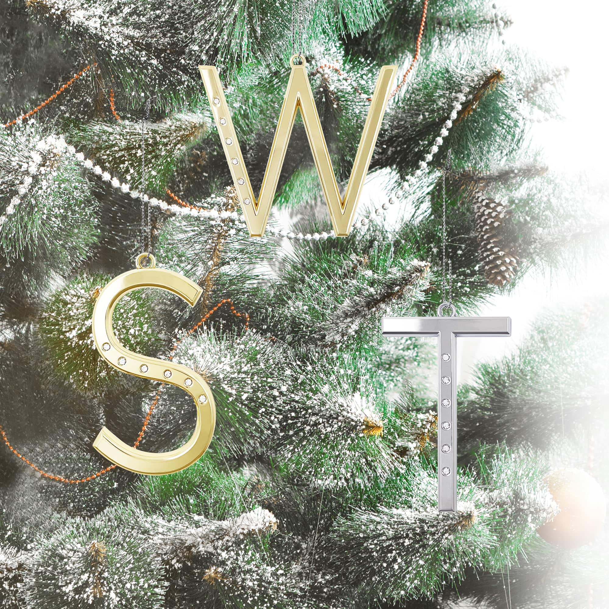 Metal Monogram Ornament with Rhinestones by Ashland&#xAE;