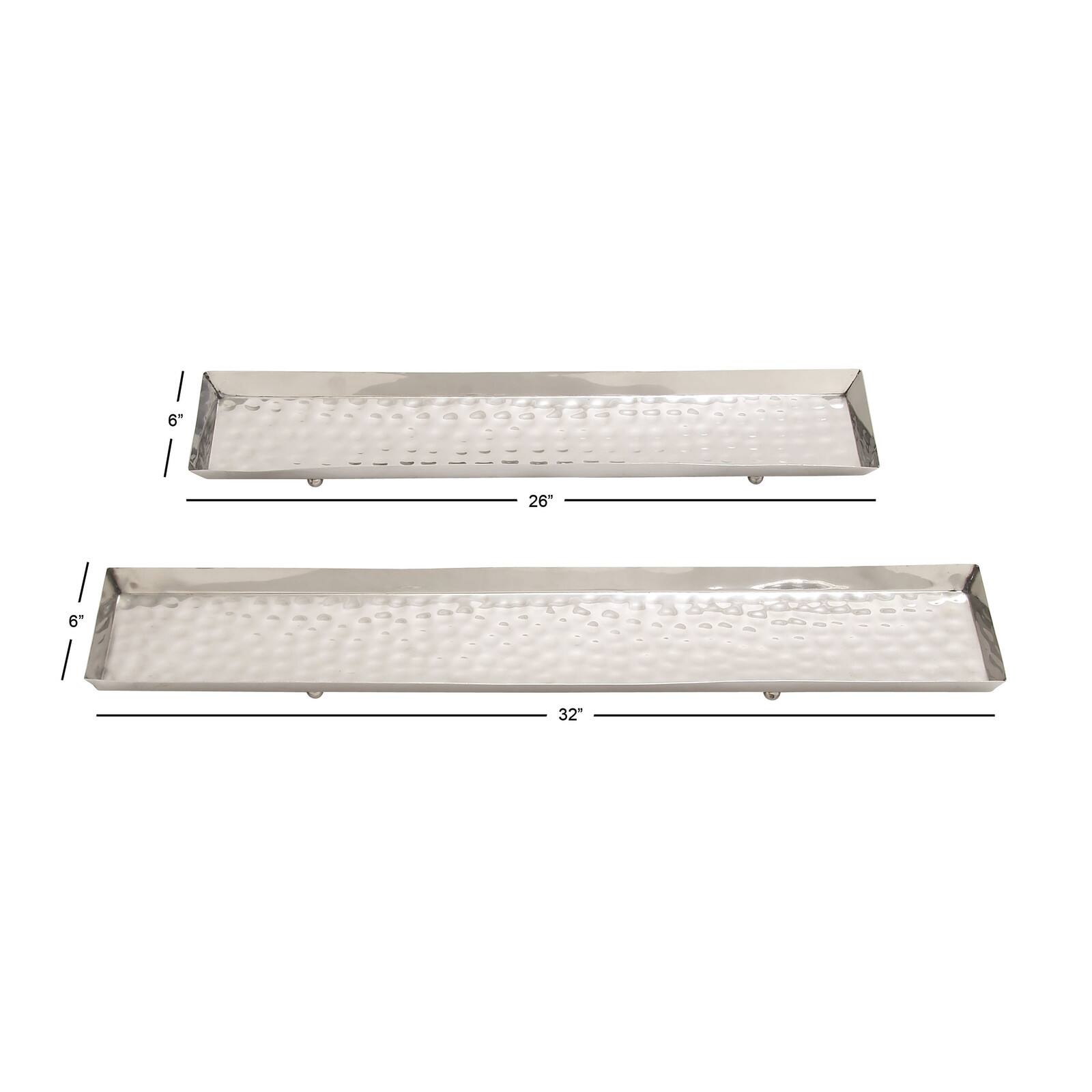 Silver Stainless Steel Contemporary Tray Set Tables & Trays Michaels