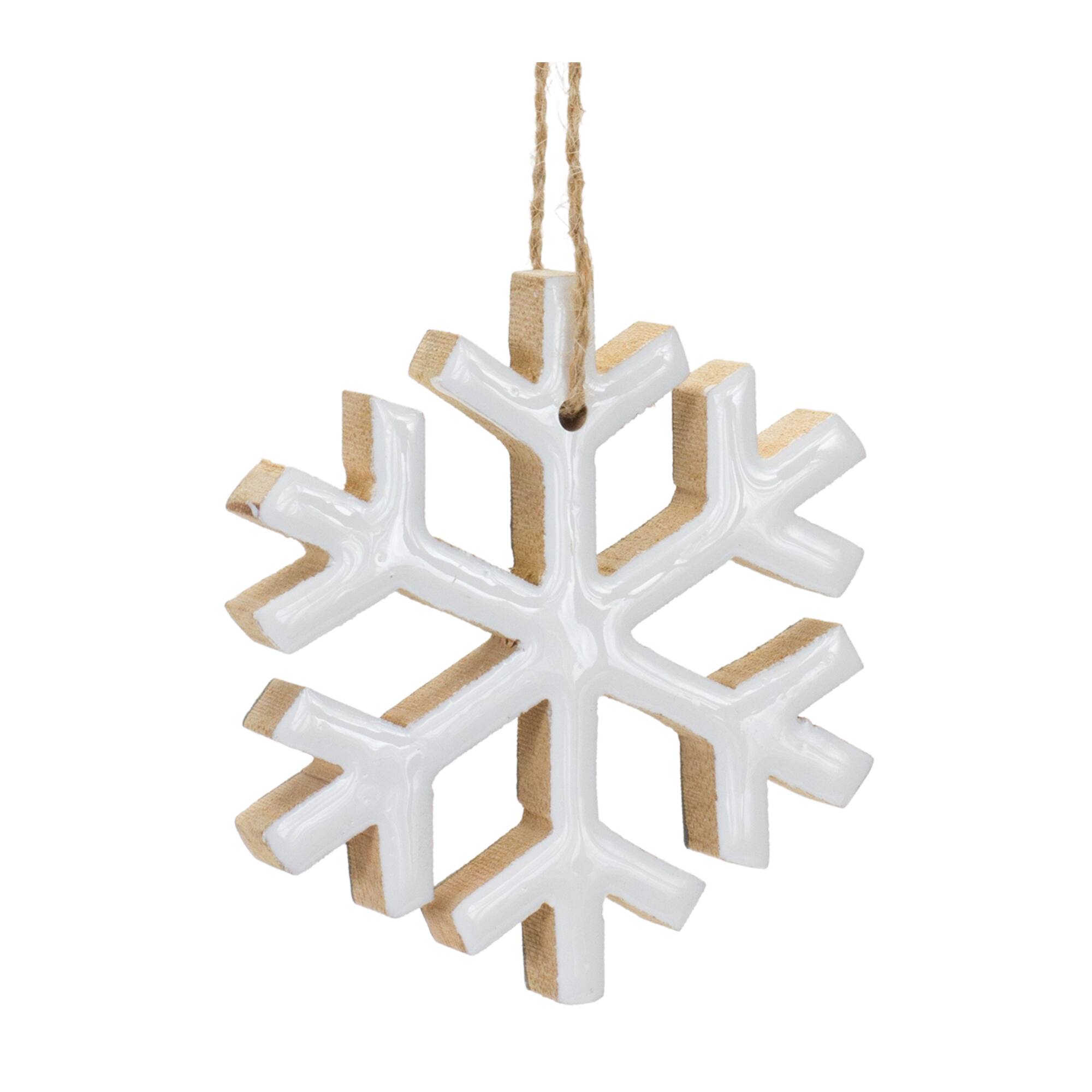 12ct. 4&#x22; White Snowflake Ornament