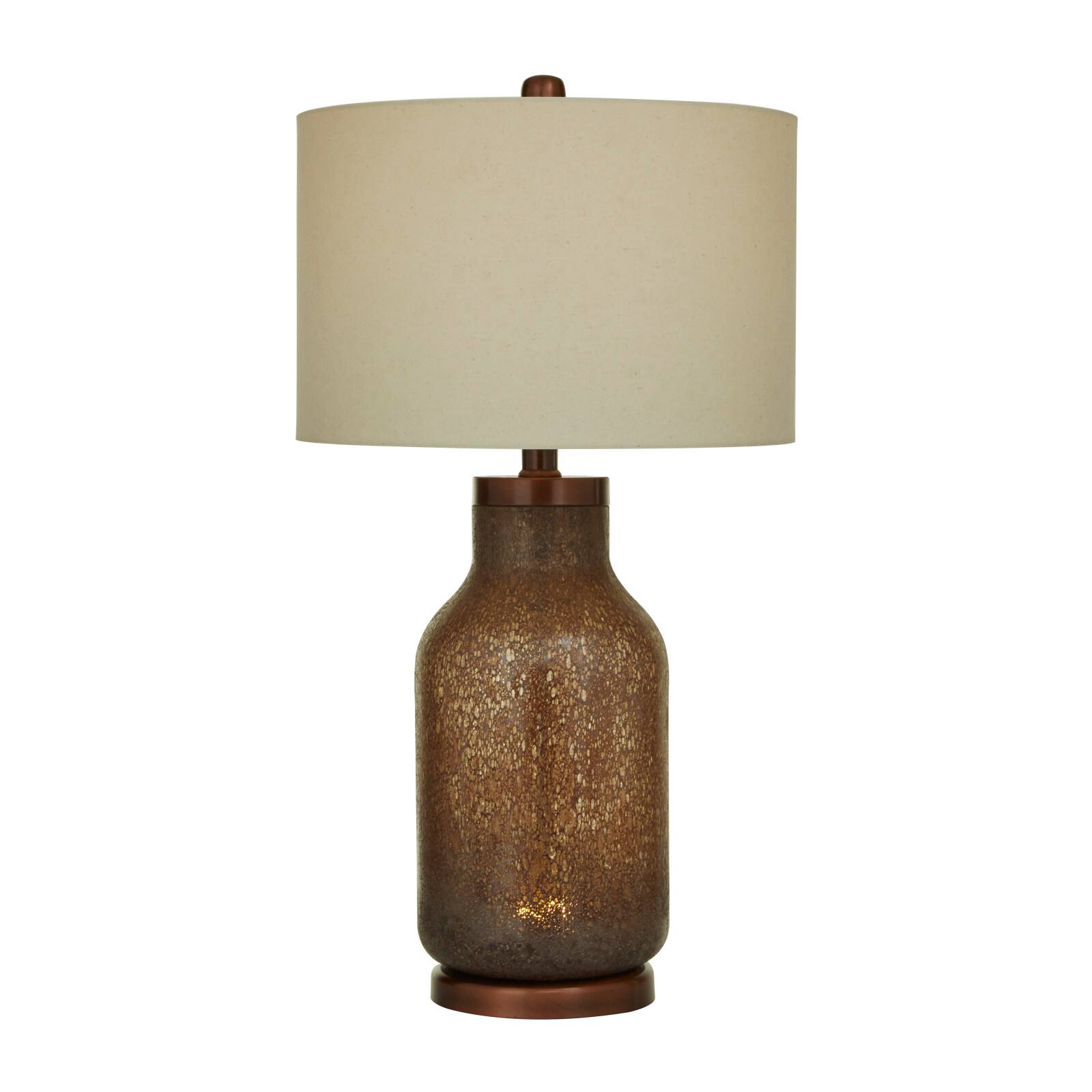 Brown Glass Table Lamp 17&#x22; x 17&#x22; x 31&#x22;