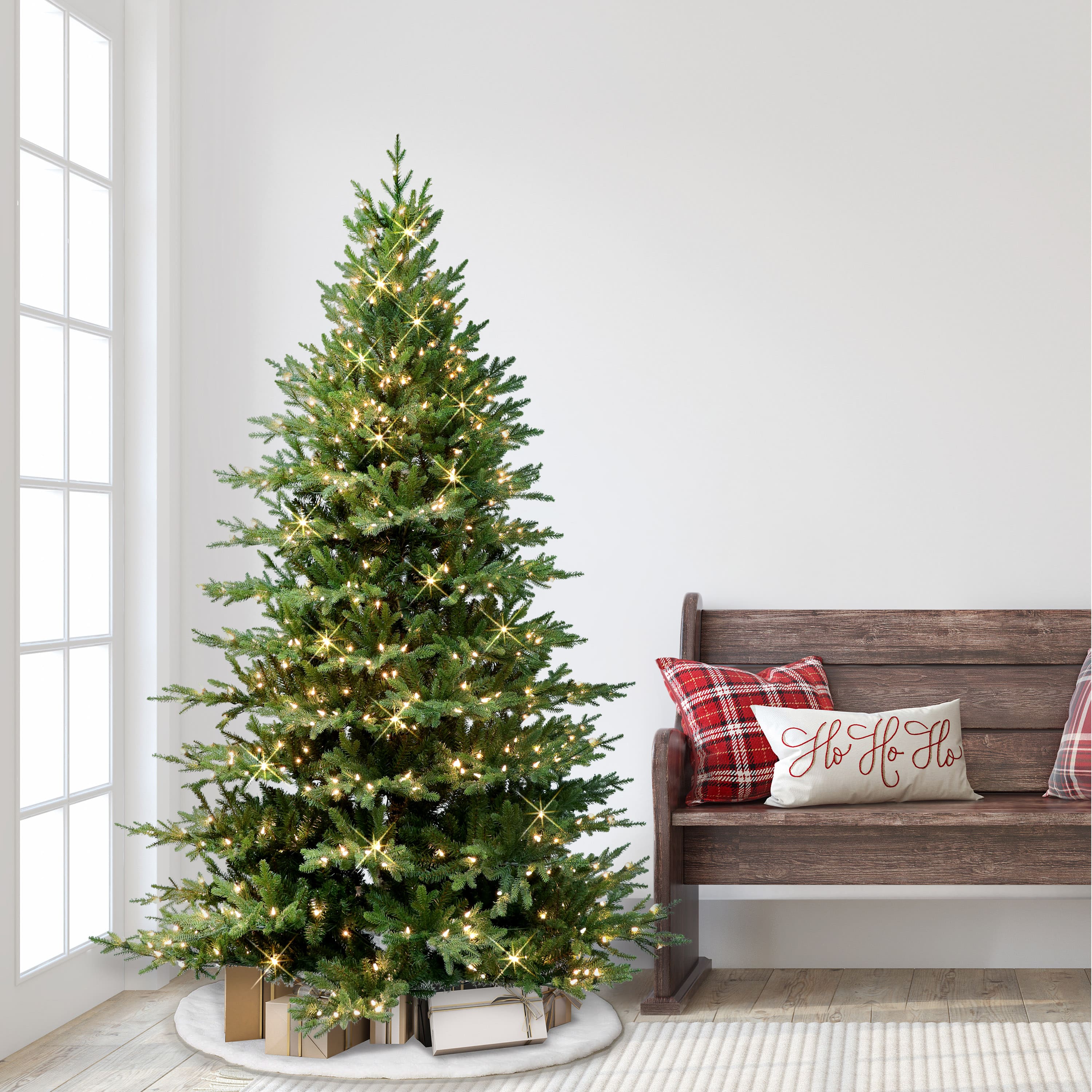 6.5ft. Pre-Lit Balsam Artificial Fir Christmas Tree, Clear LED Lights