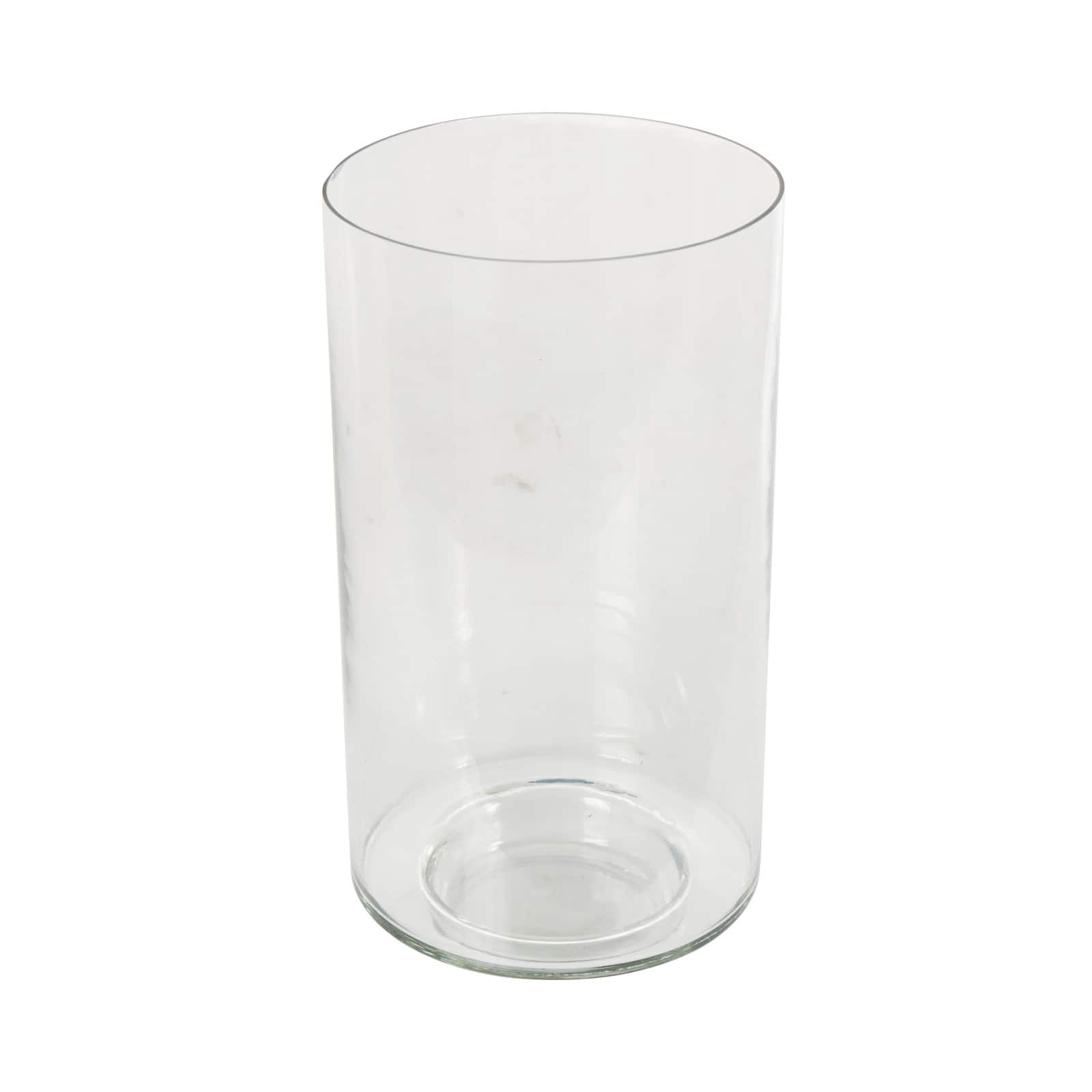 12" Clear Glass Wide Minimalistic Glass Vase