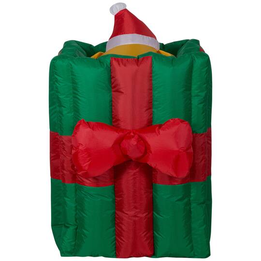 5ft. Airblown® Inflatable Animated Puppy in Christmas Gift Box ...