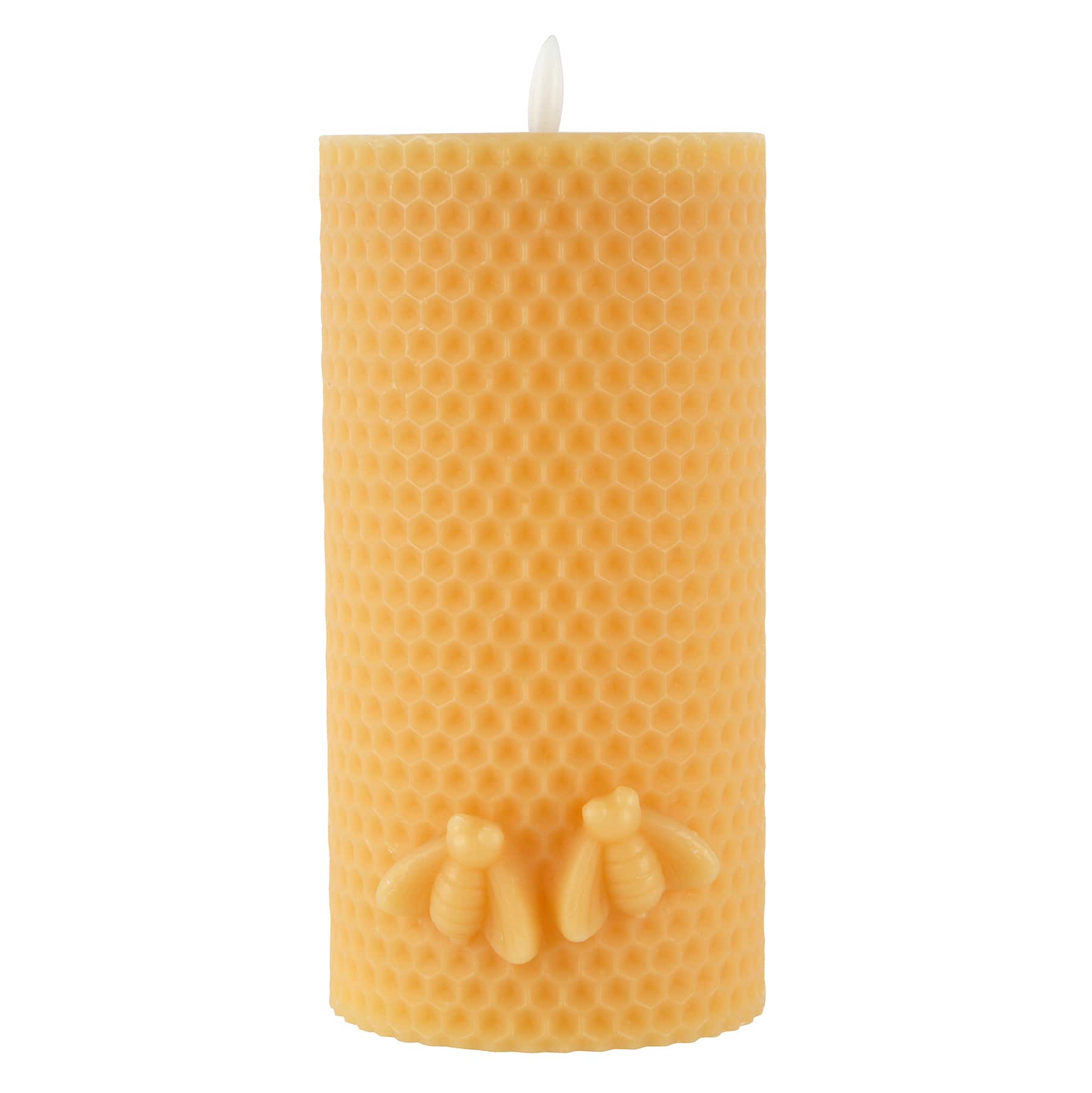 4&#x22; x 8&#x22; Yellow Honeycomb LED Pillar Candle by Ashland&#xAE;