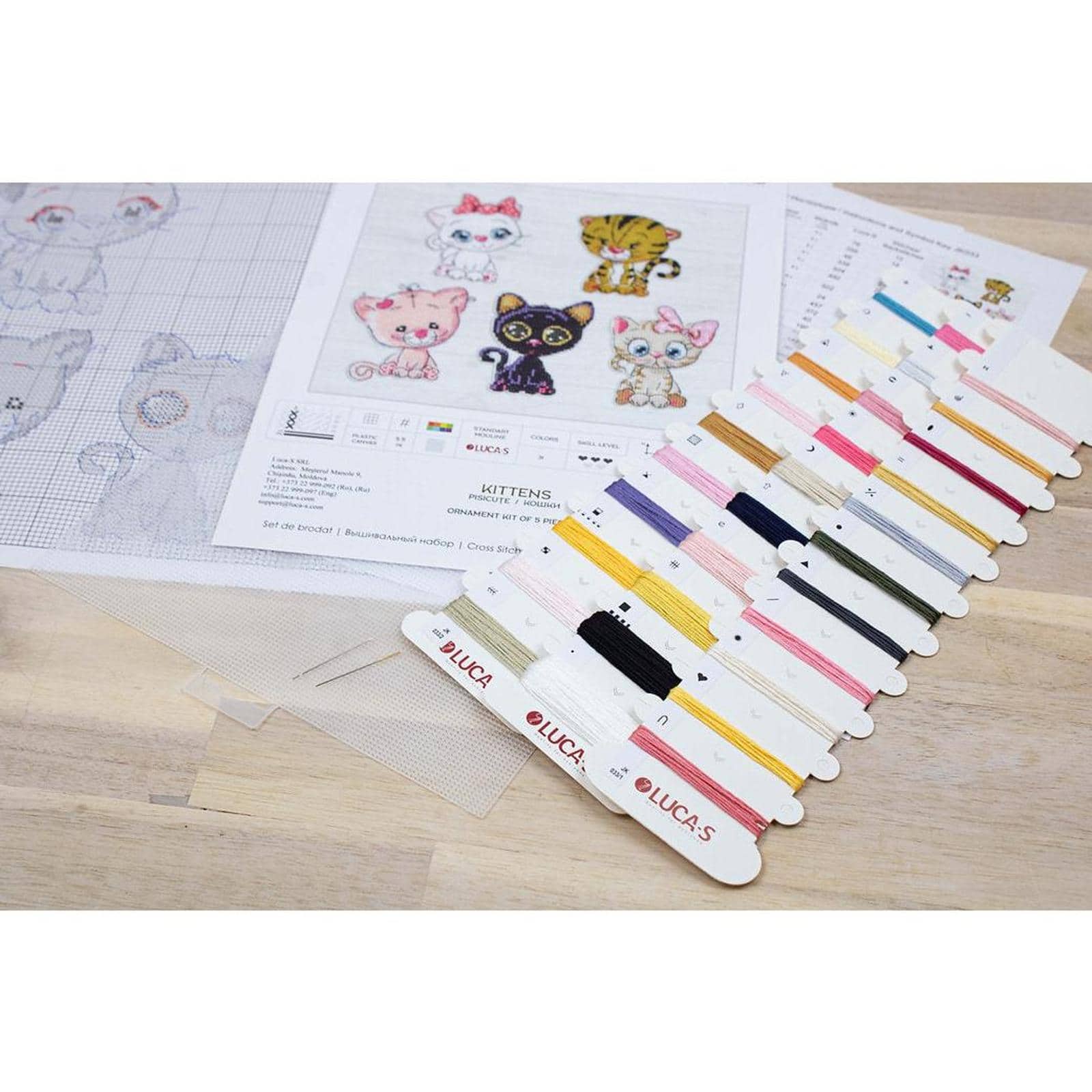 Luca-s Kittens Plastic Canvas Counted Cross Stitch Kit