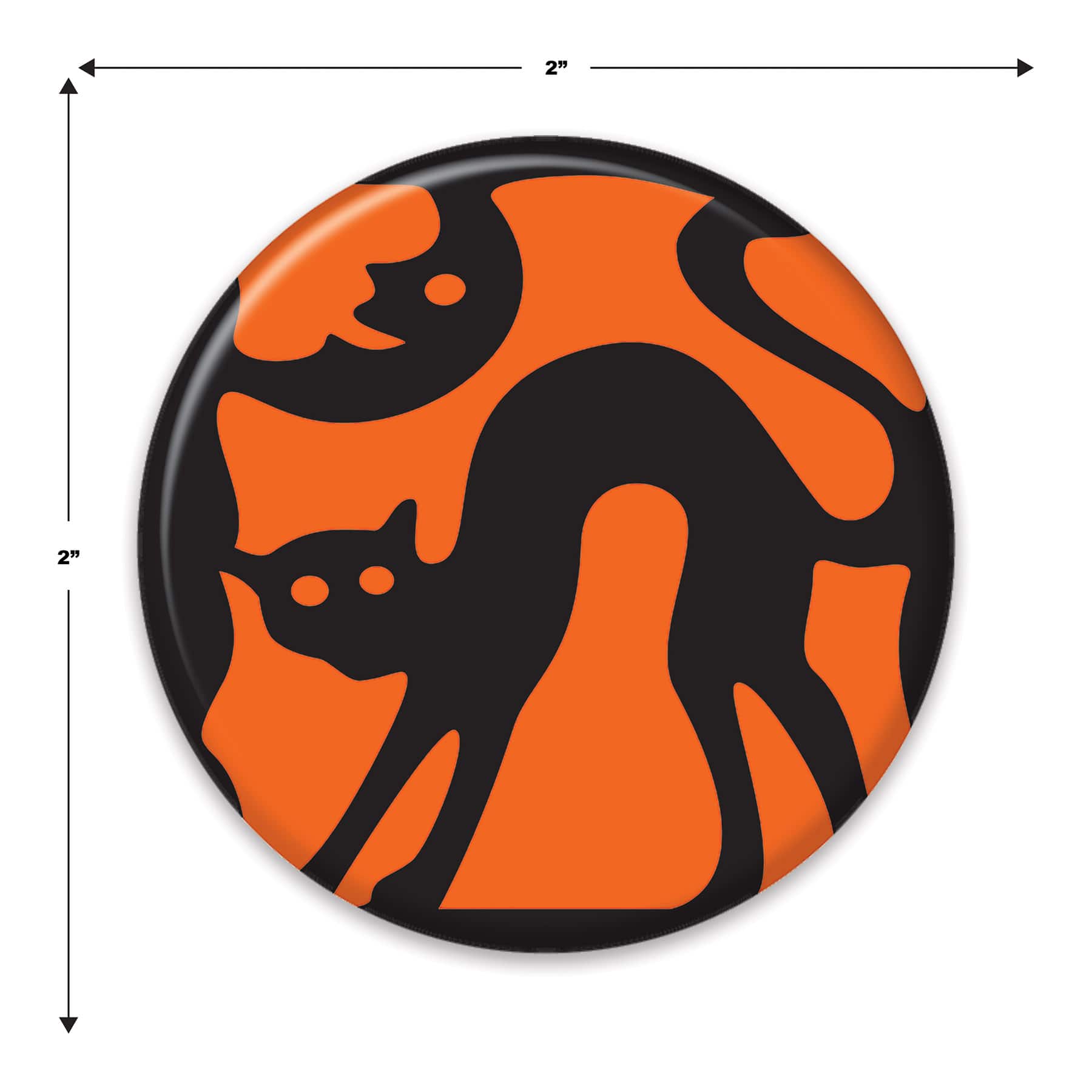 Beistle Vintage Halloween Cat Silhouette Button, 6ct.