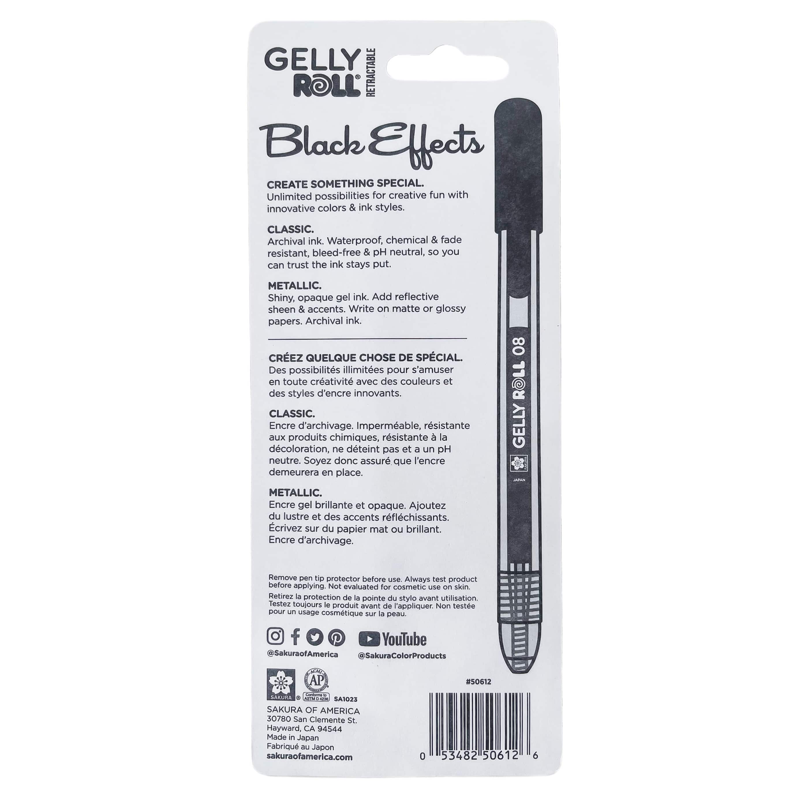 Sakura® Gelly Roll® Black Effects 0.8mm Gel Pen Set