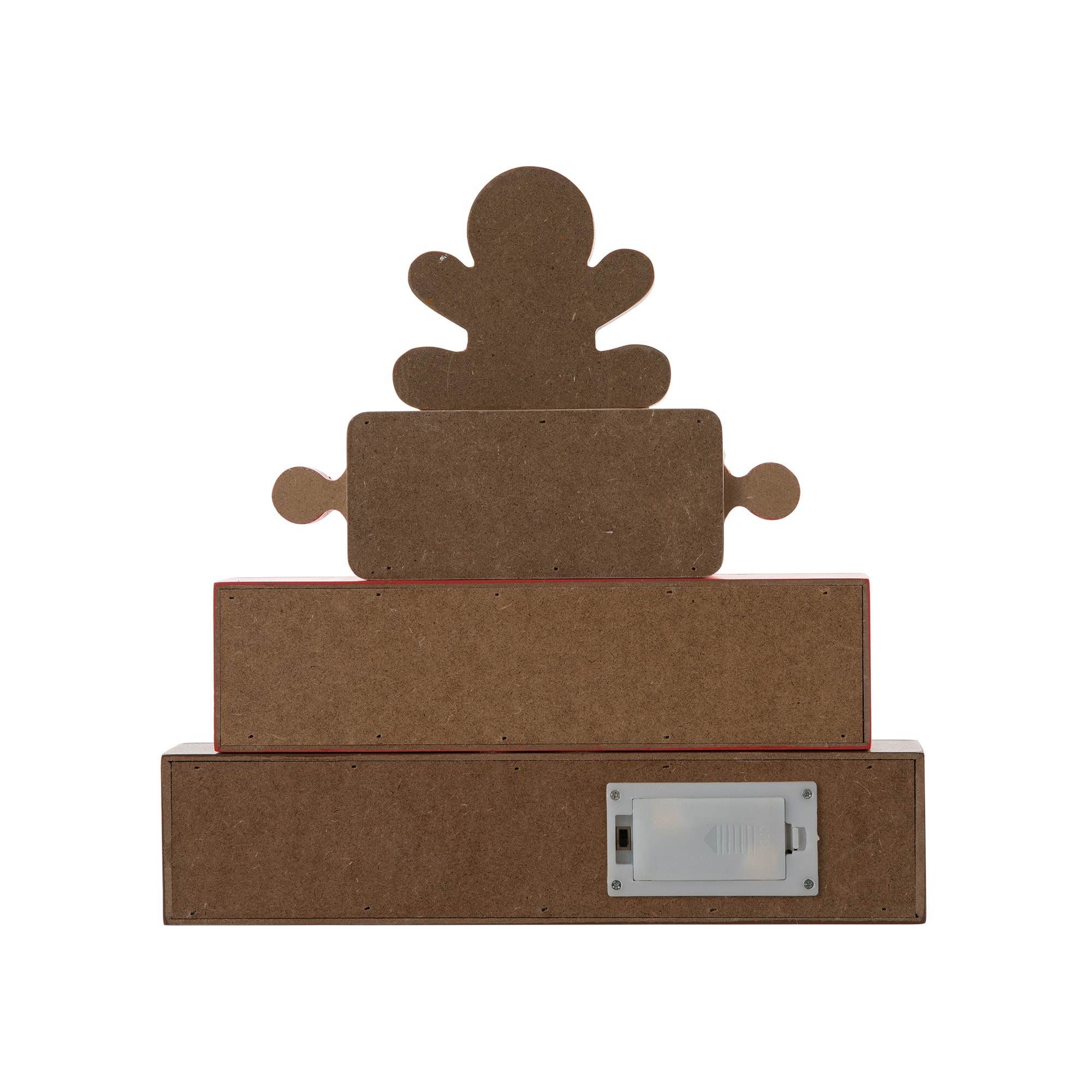 Glitzhome&#xAE; 12&#x22; Lighted Wooden Christmas Gingerbread Man Block Table D&#xE9;cor