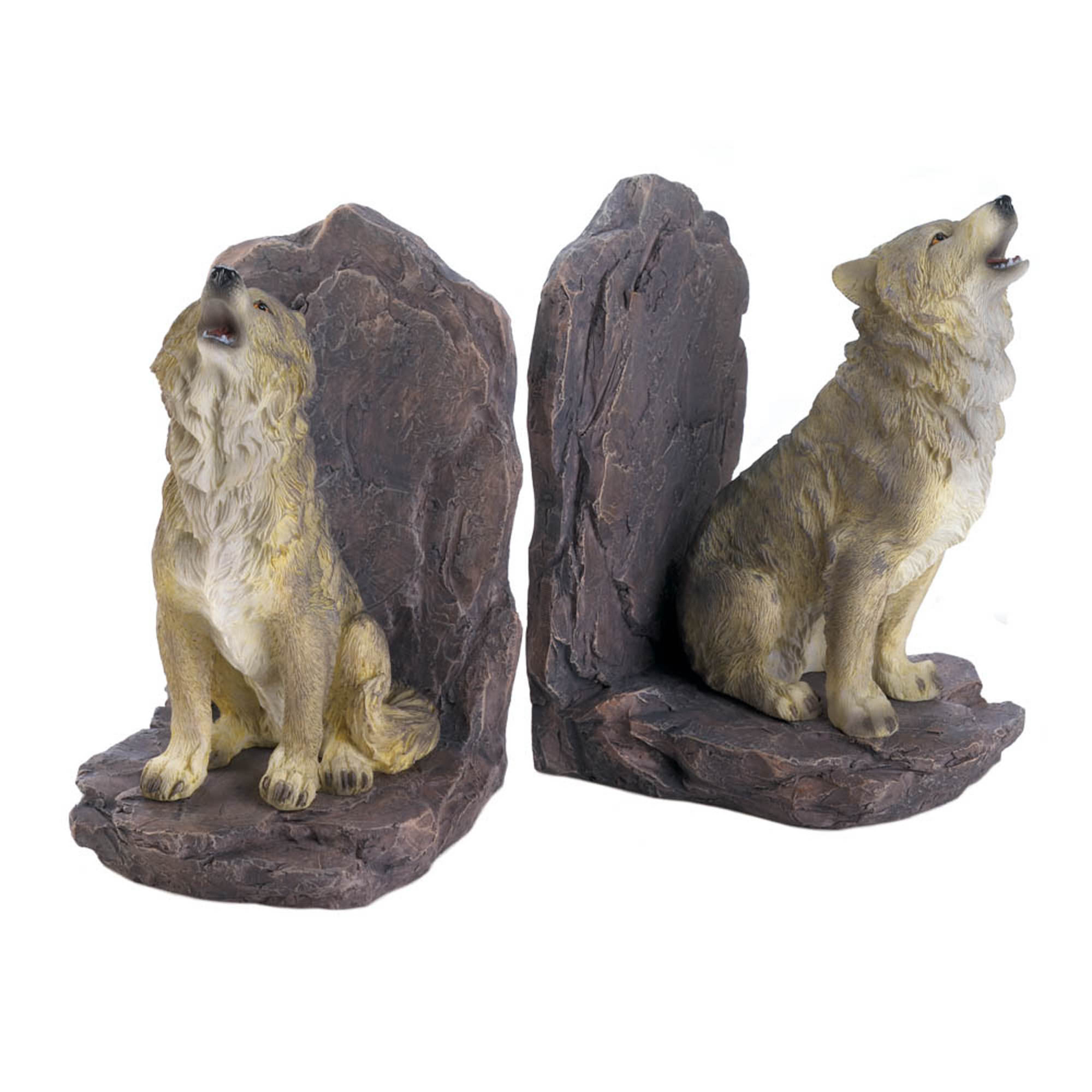 5.5&#x22; Howling Wolf Bookends