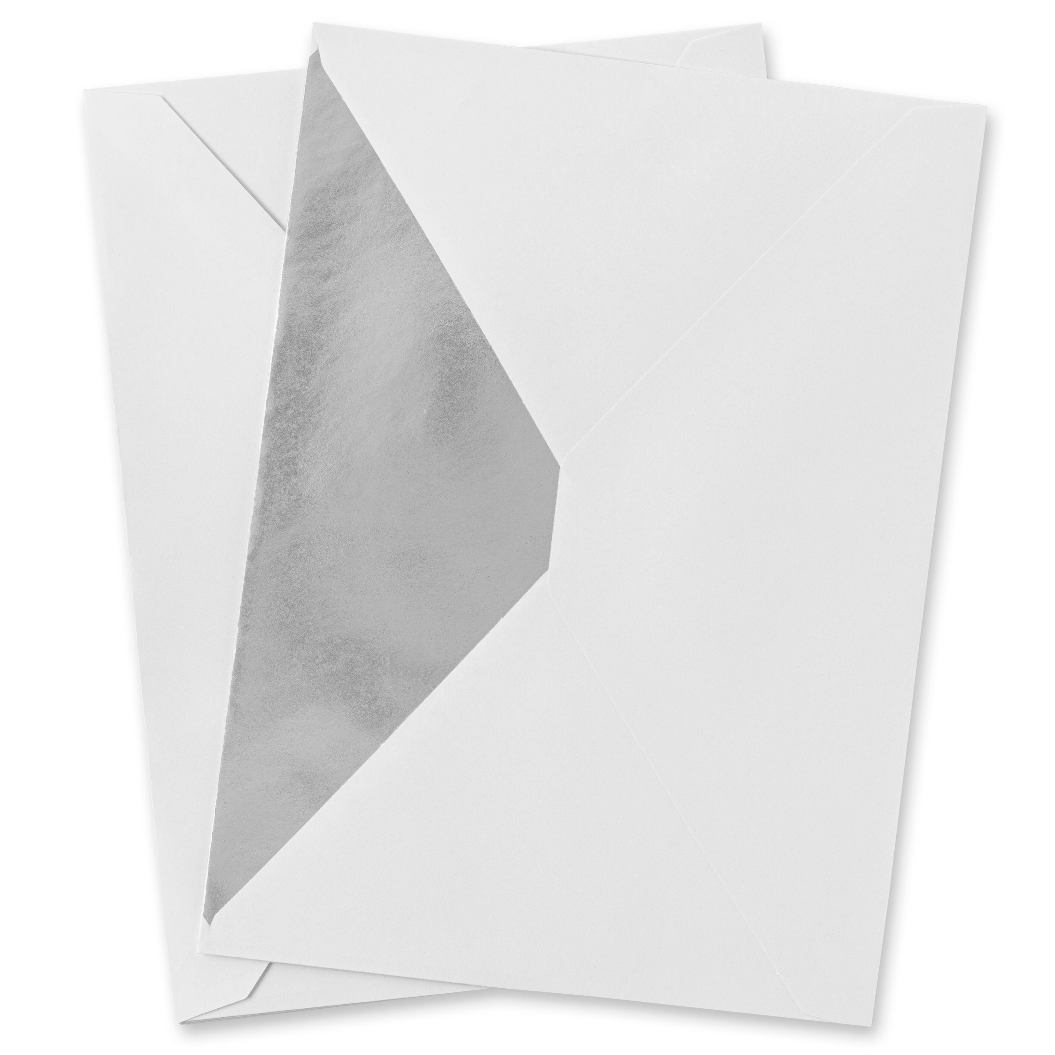 12 Packs: 10 ct. (120 total) 5.25&#x22; x 7.25&#x22; Silver Foil Lined Envelopes by Recollections&#x2122;