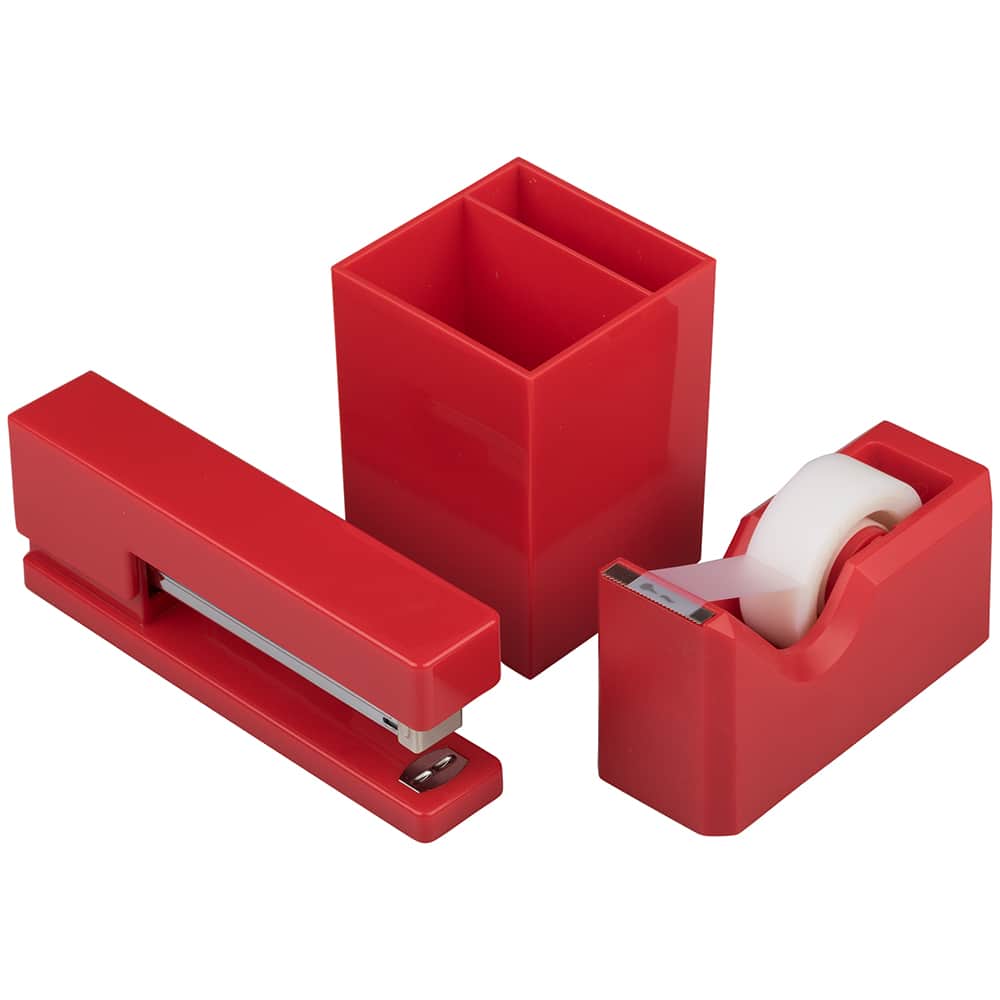 JAM Paper Stapler, Tape Dispenser & Pen Holder Trio Kit