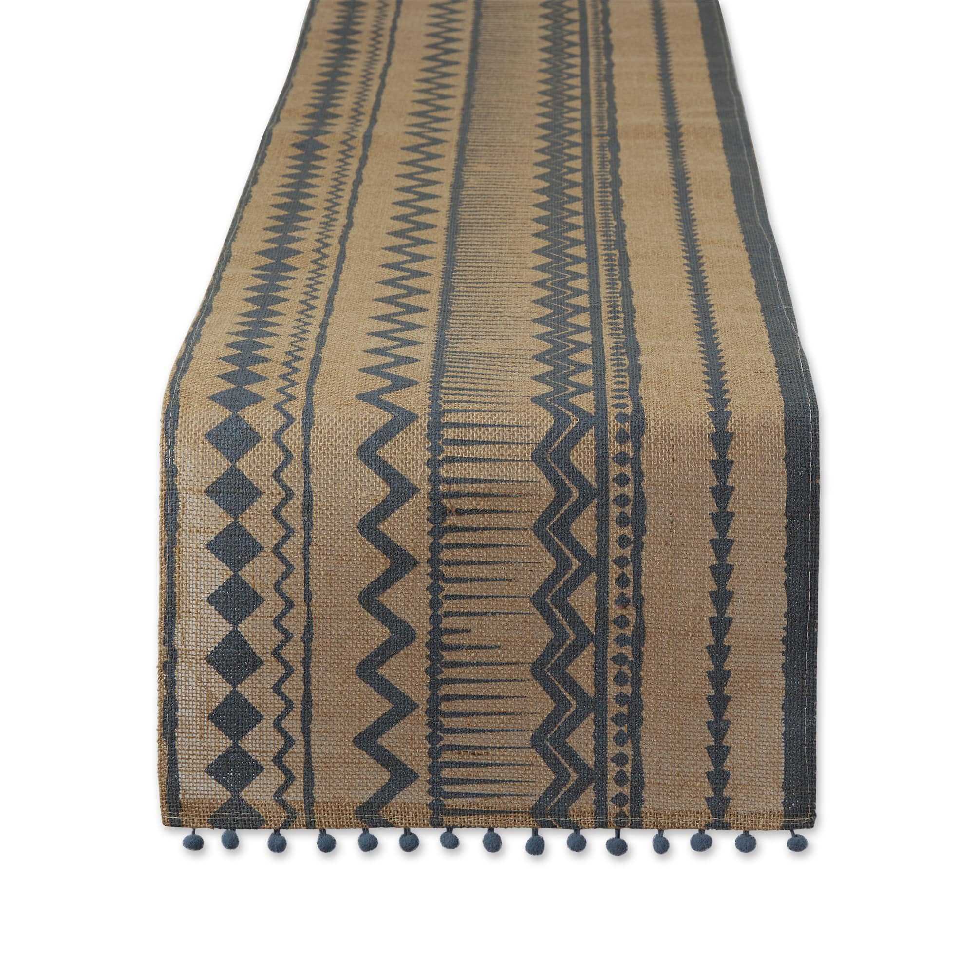 DII&#xAE; Mineral Aztec Print On Natural Jute Table Runner 14x72