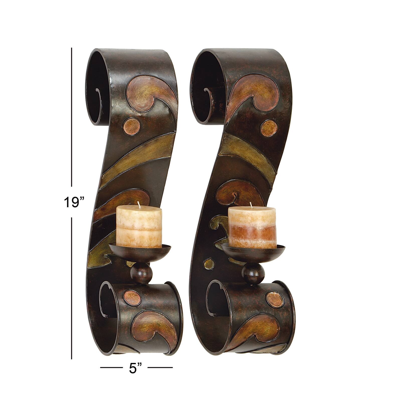 19&#x22; Metal Traditional Wall Sconce Set, 2ct.