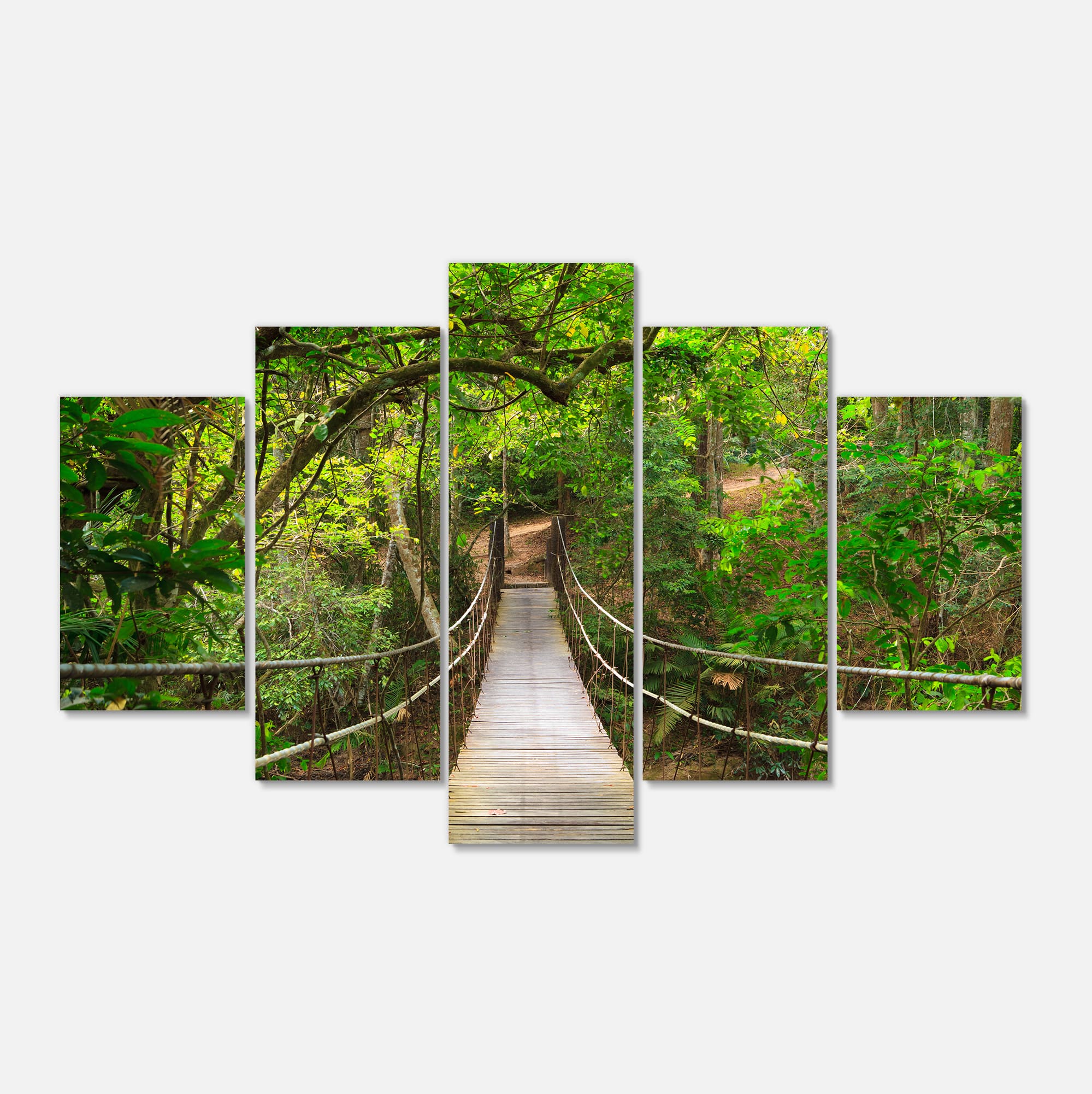 Designart - Bridge to Jungle Thailand - Landscape Photo Canvas Art Print