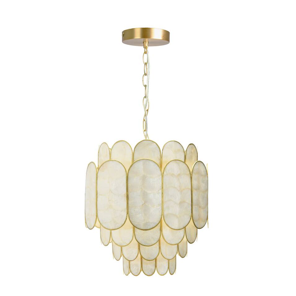 Hello Honey&#xAE; 17.5&#x22; 4-Tier Capiz and Metal Chandelier
