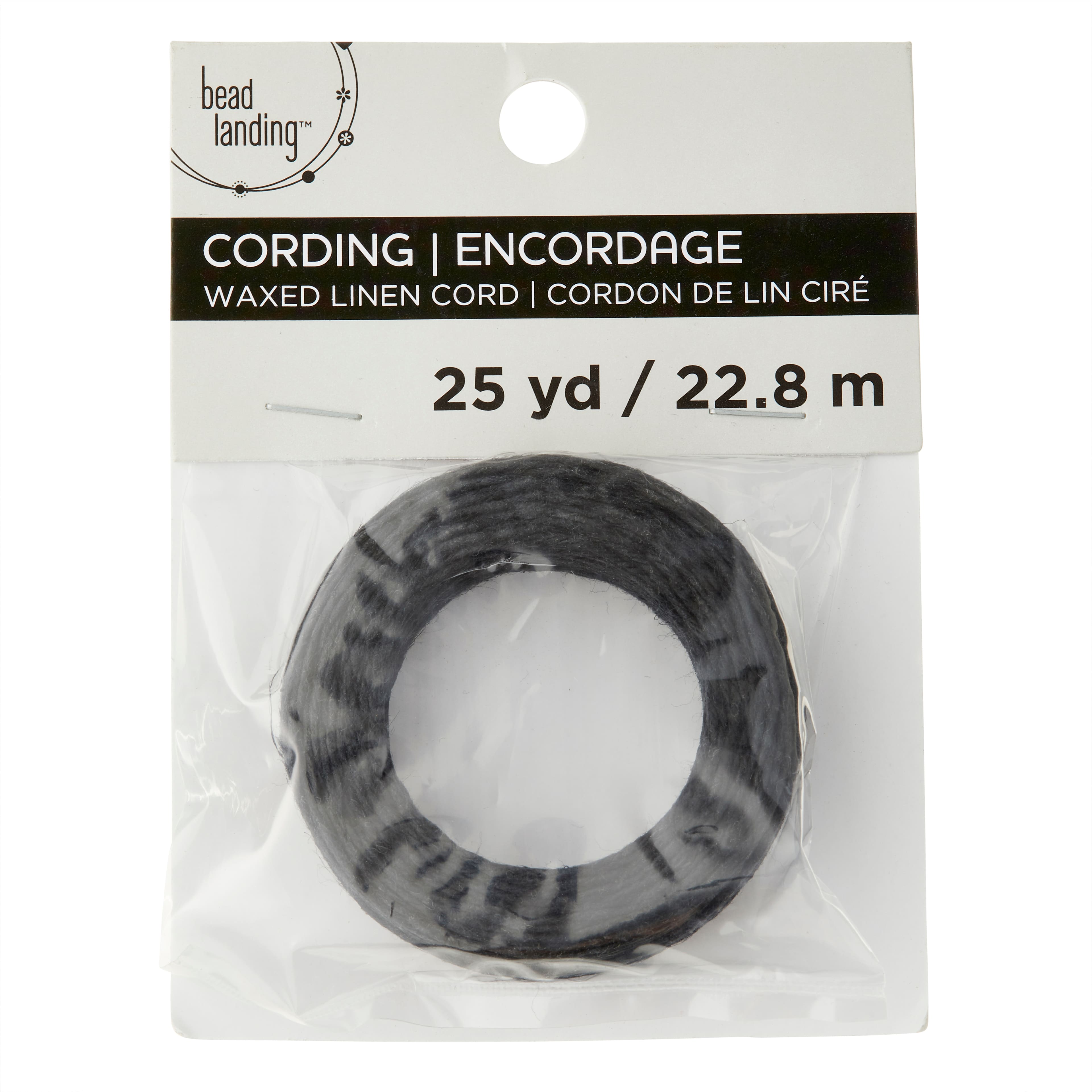 Black Waxed Linen Cord by Bead Landing&#x2122;