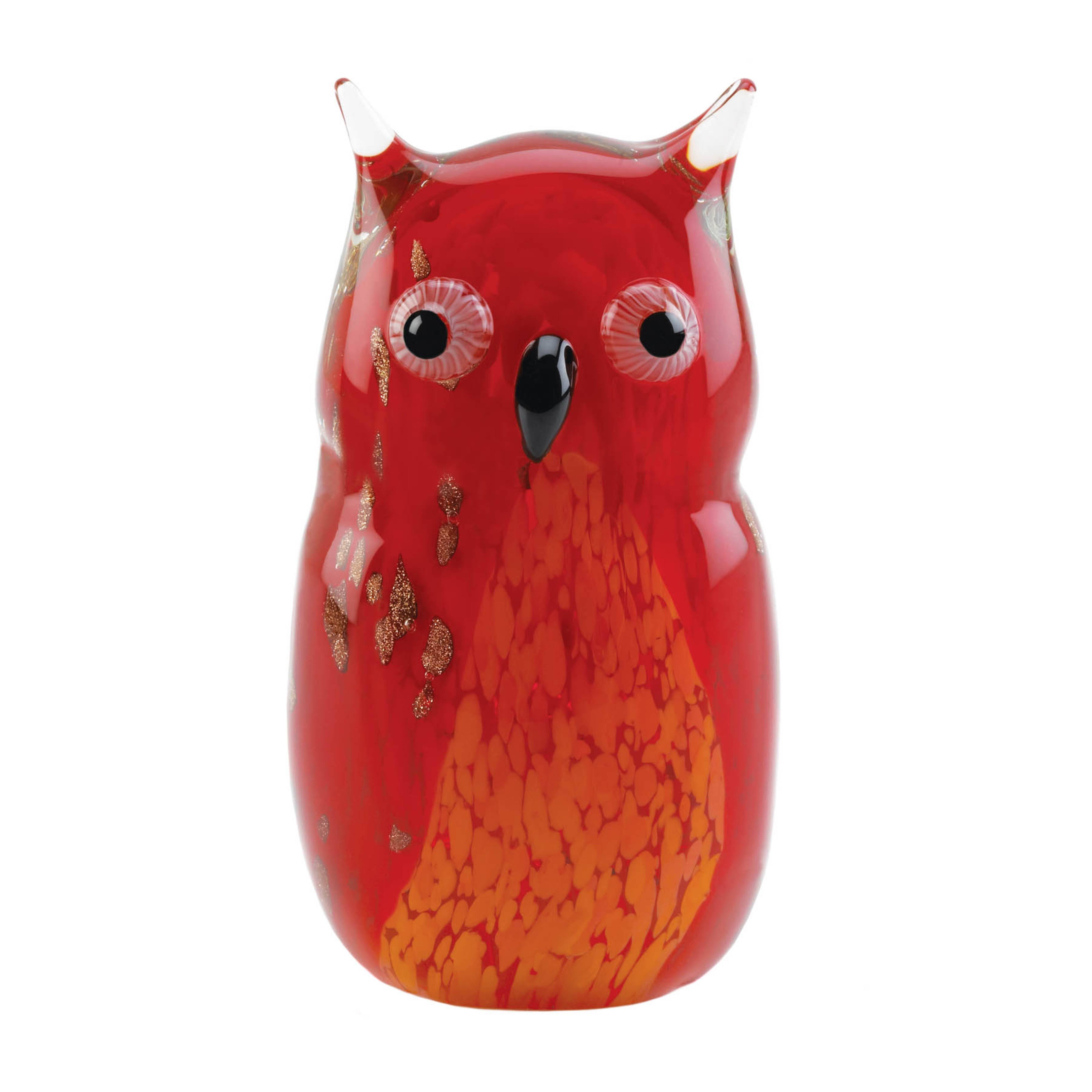 5&#x22; Red Art Glass Owl Figure