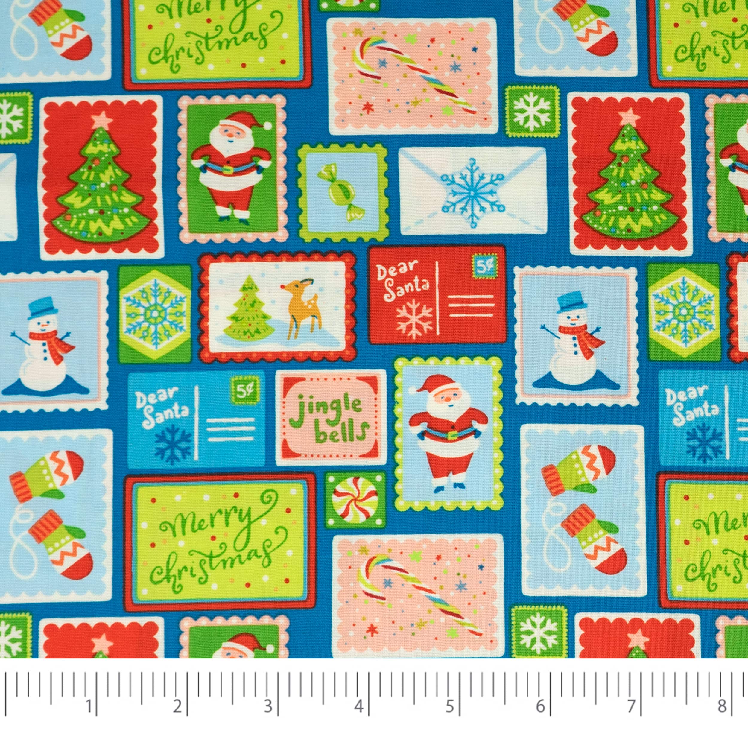 SINGER Christmas Holiday Postcard From Santa Cotton Fabric