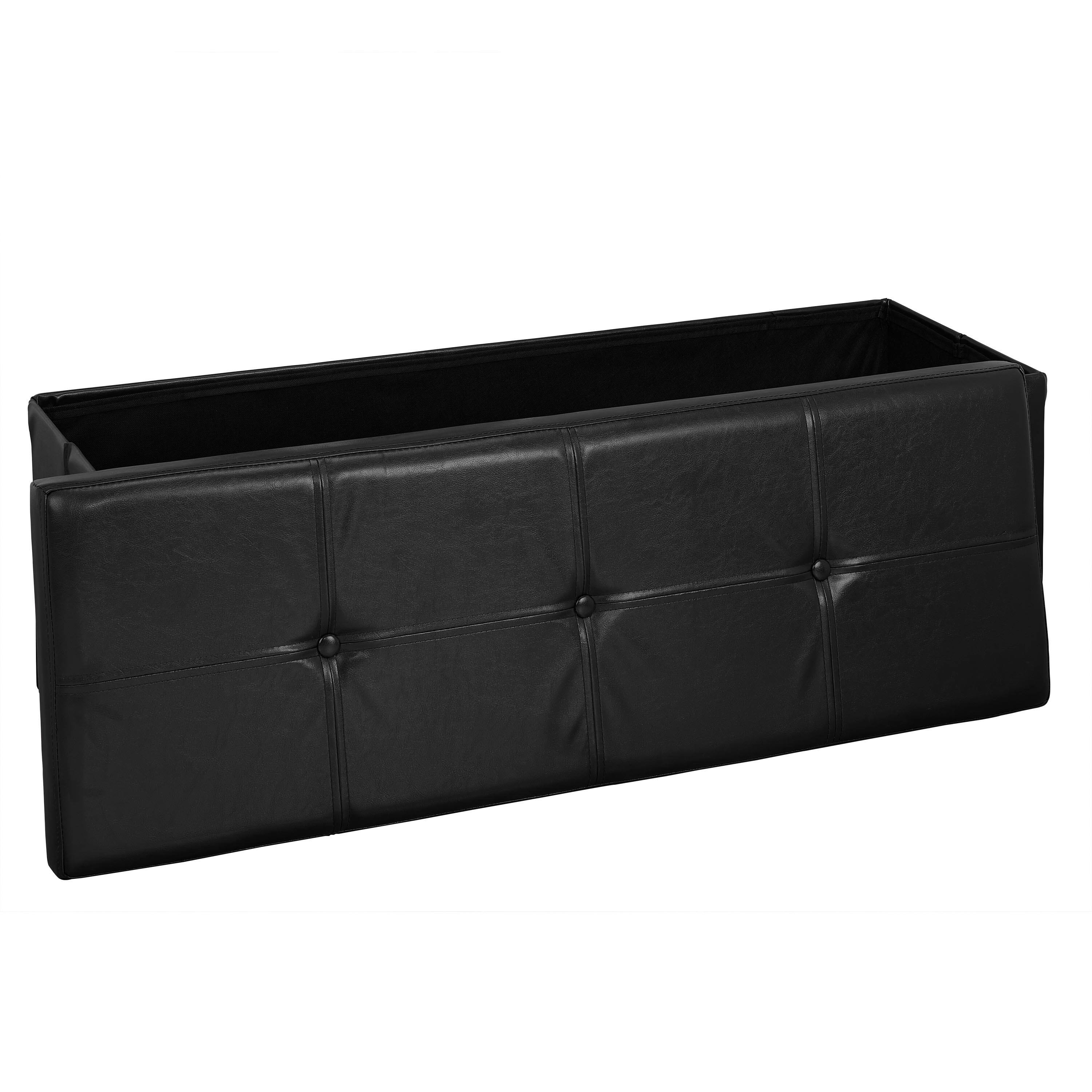 Simplify 44" Faux Leather Triple Folding Storage Ottoman