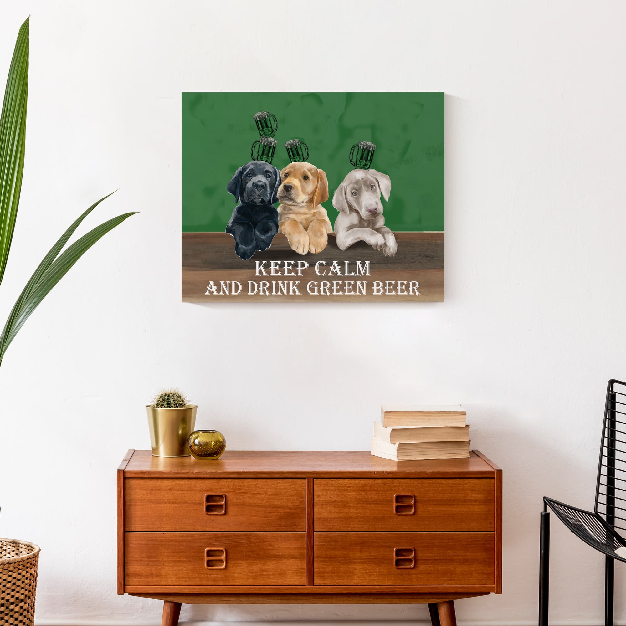 Keep Calm Drink Beer Dogs 20&#x22; x 16&#x22; Canvas Wall Art