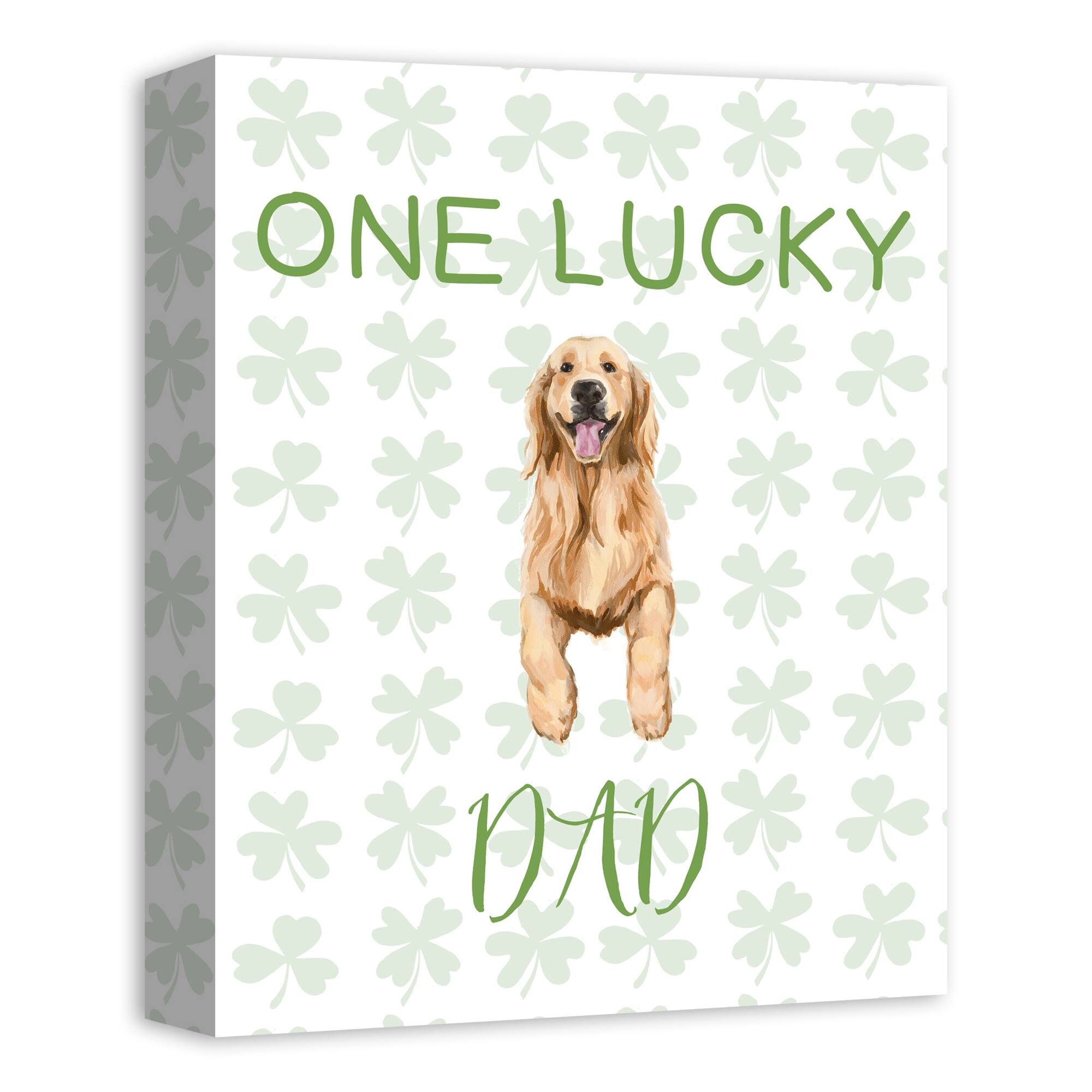 One Lucky Dad 11" x 14" Canvas Wall Art