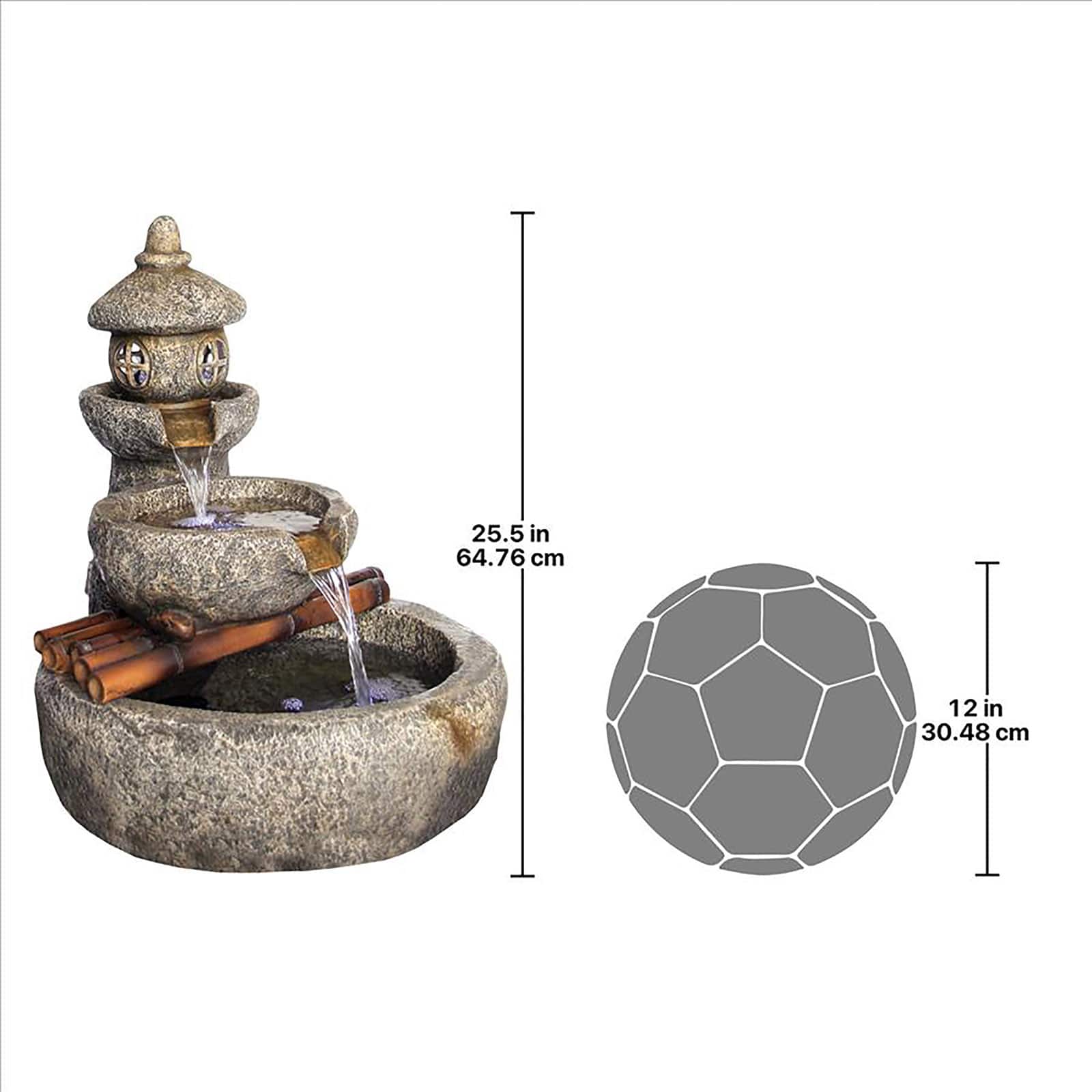 Design Toscano 25.5&#x22; Tranquil Springs Pagoda Garden Fountain