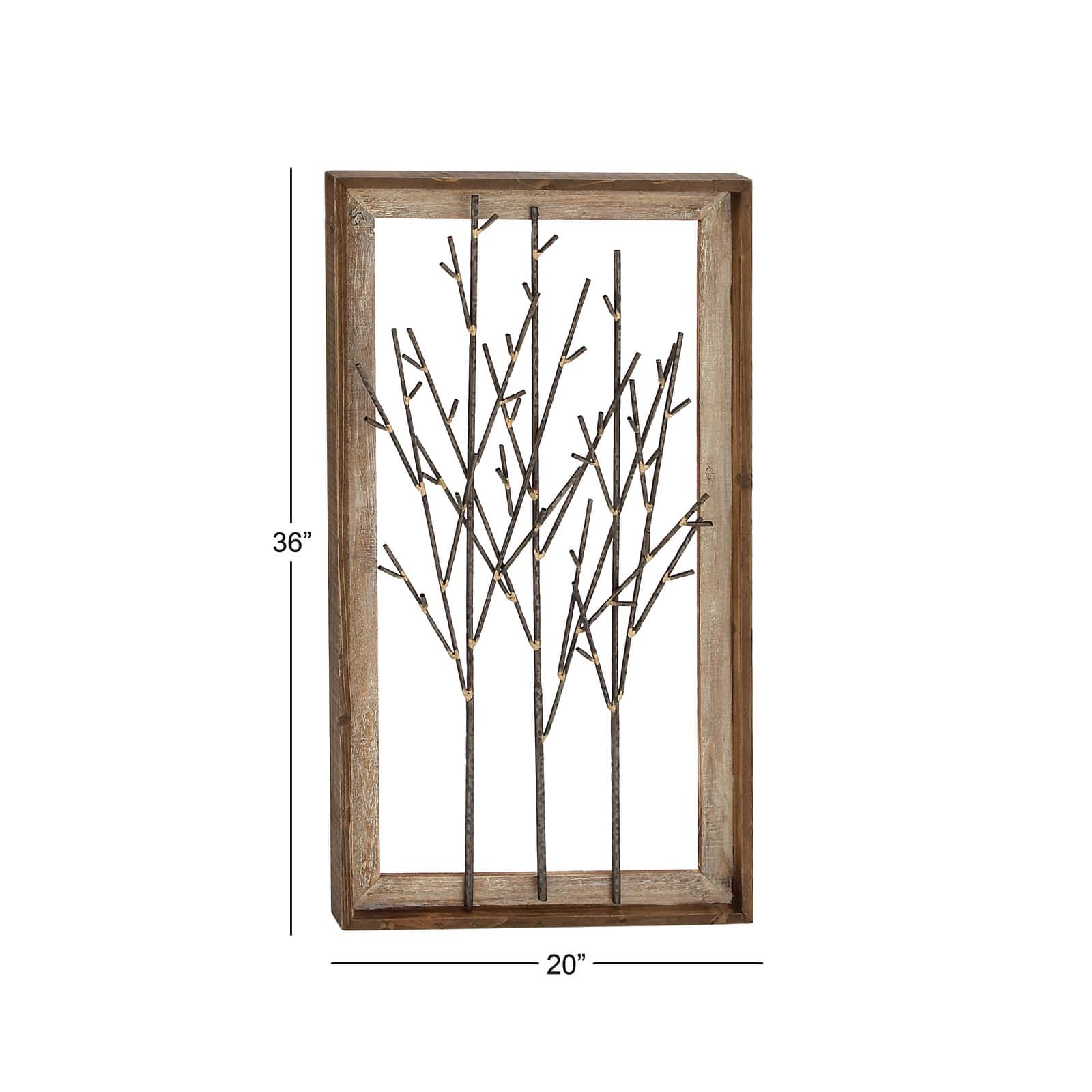 36&#x22; Brown Metal Contemporary Wall D&#xE9;cor