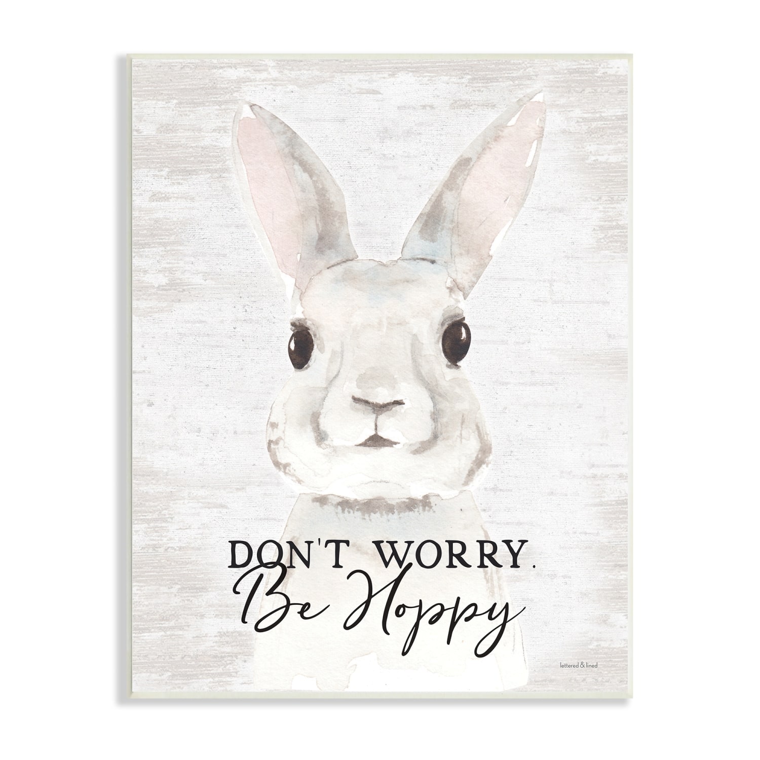 Stupell Industries Don't Worry Be Hoppy Easter Bunny Rabbit Pun Wall Plaque Art