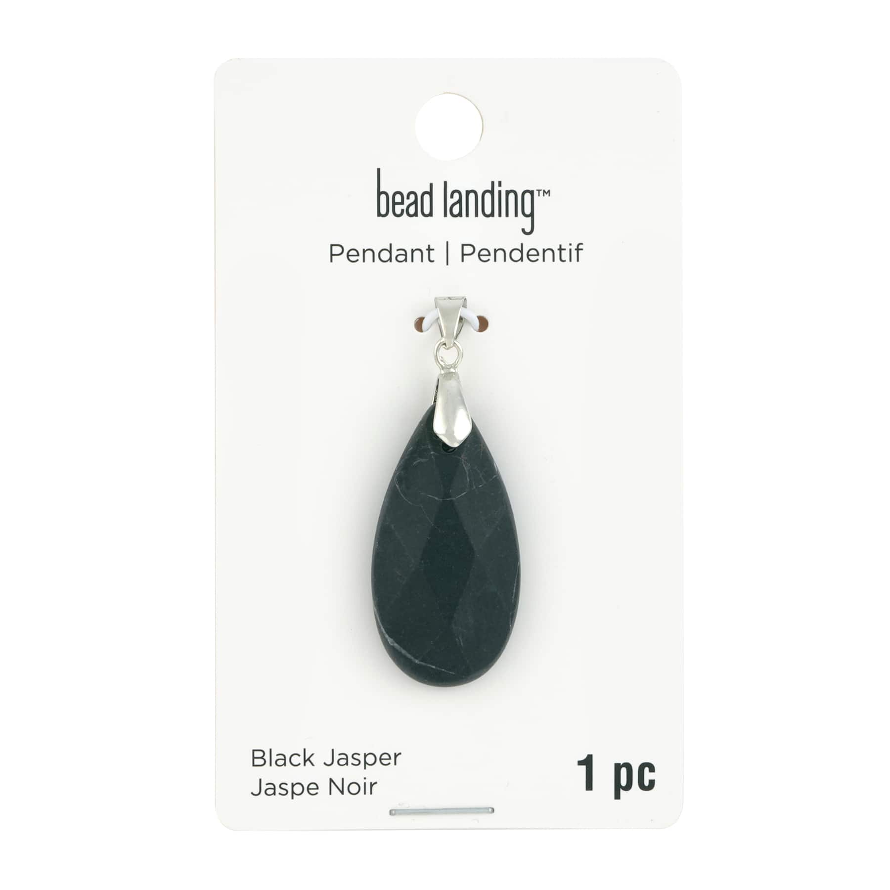 Black Jasper Teardrop Pendant by Bead Landing&#x2122;