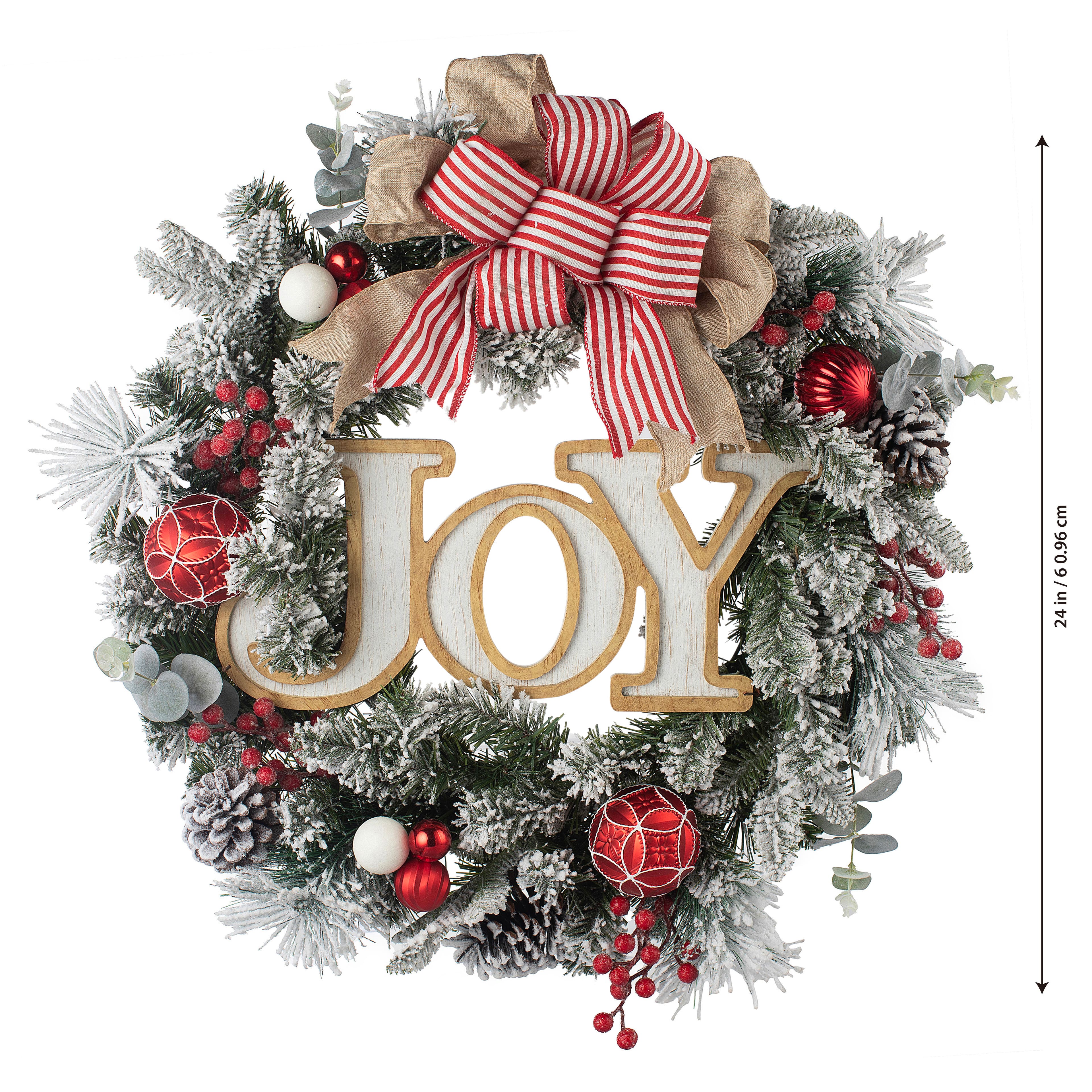 24&#x22; Snowy Pine Joy Wreath by Ashland&#xAE;