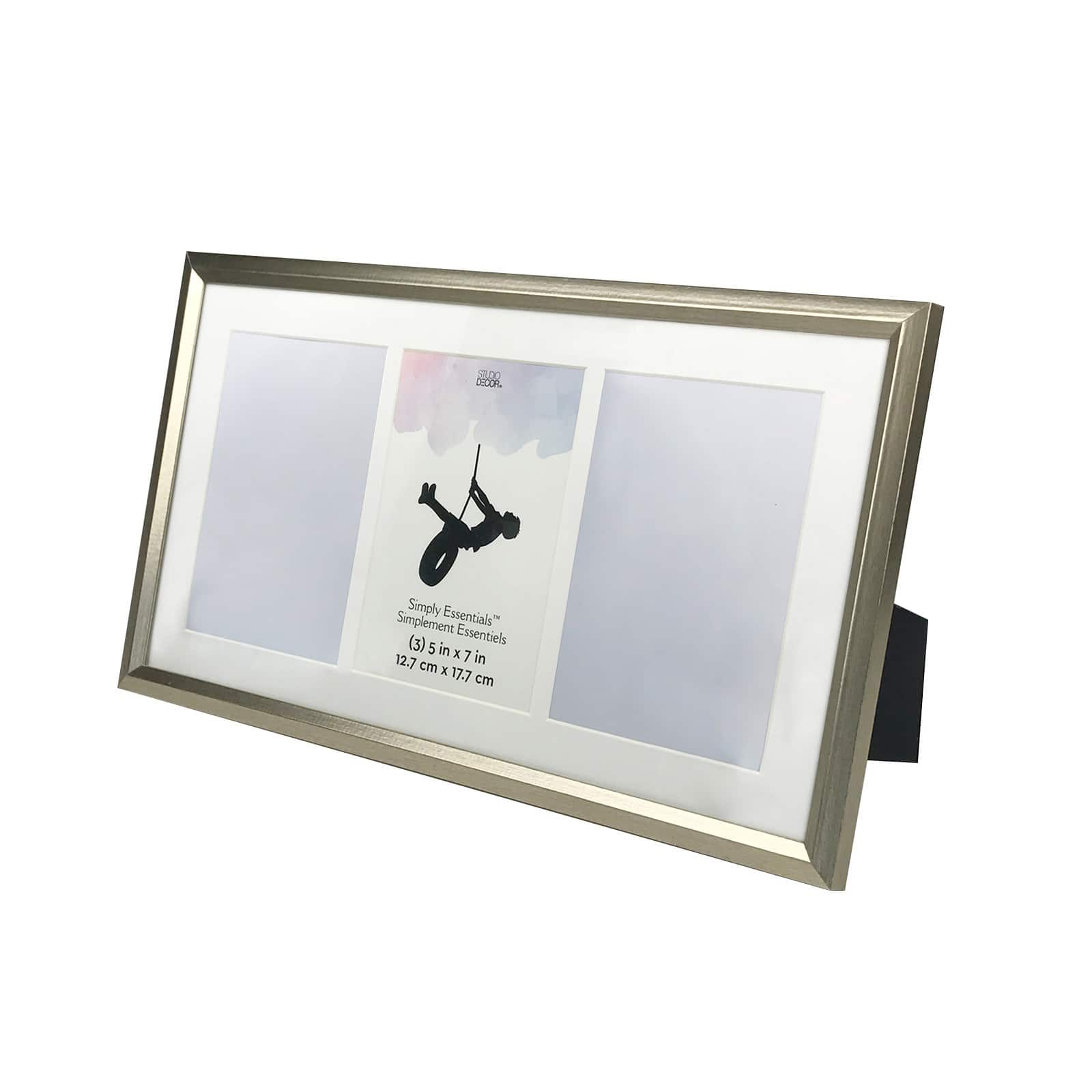 3 Opening Silver Foil 5&#x22; x 7&#x22; Frame with Mat, Simply Essentials&#x2122; by Studio D&#xE9;cor&#xAE;