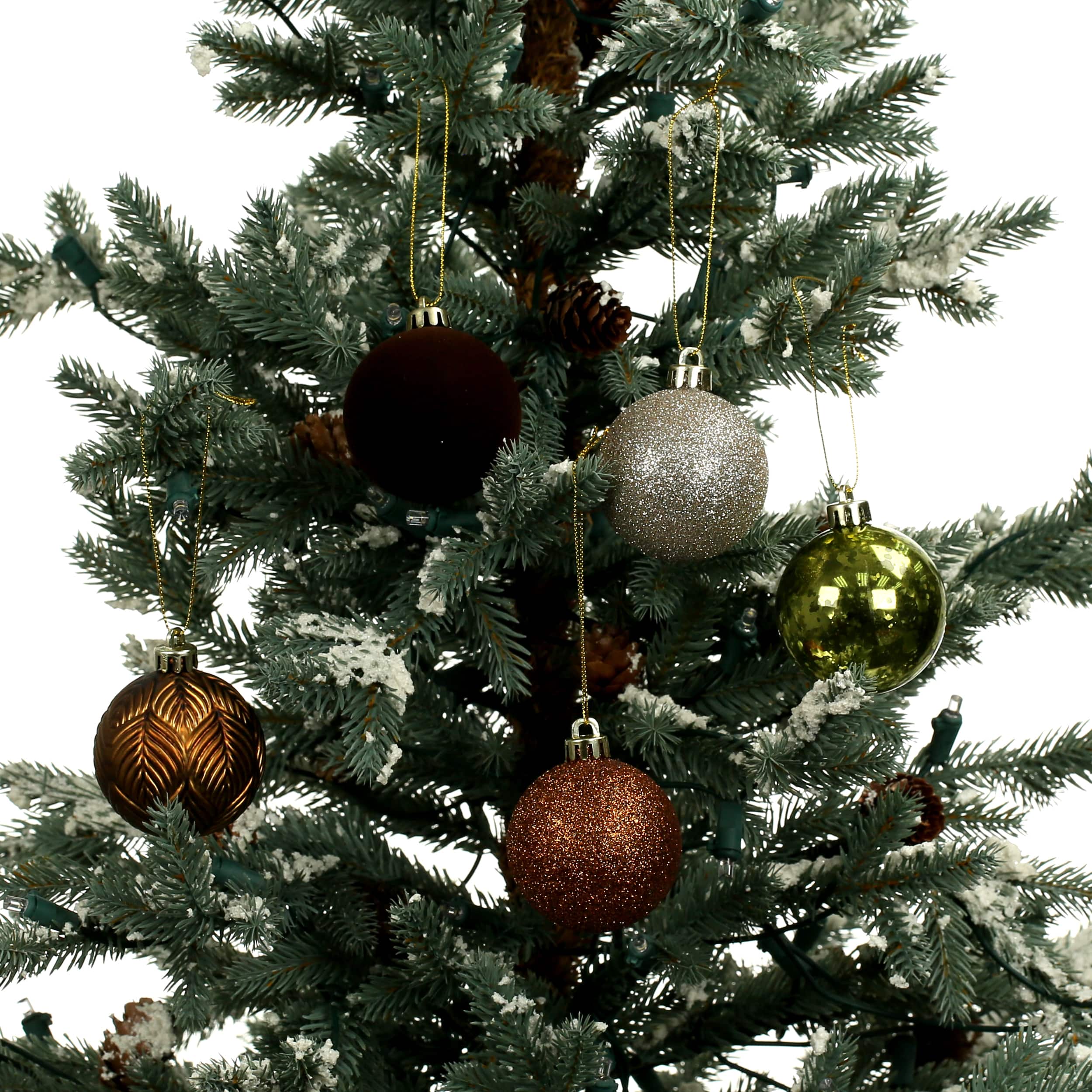 5 Pack 2.2&#x22; Gingerbread Forest Brown, Copper &#x26; Gold Shatterproof Ball Ornaments by Ashland&#xAE;