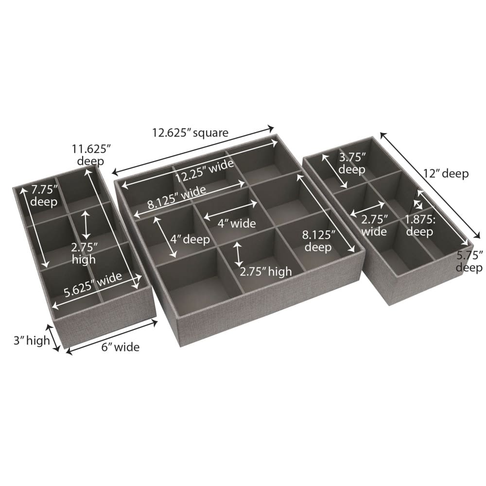 3 Piece Drawer Organizer Set