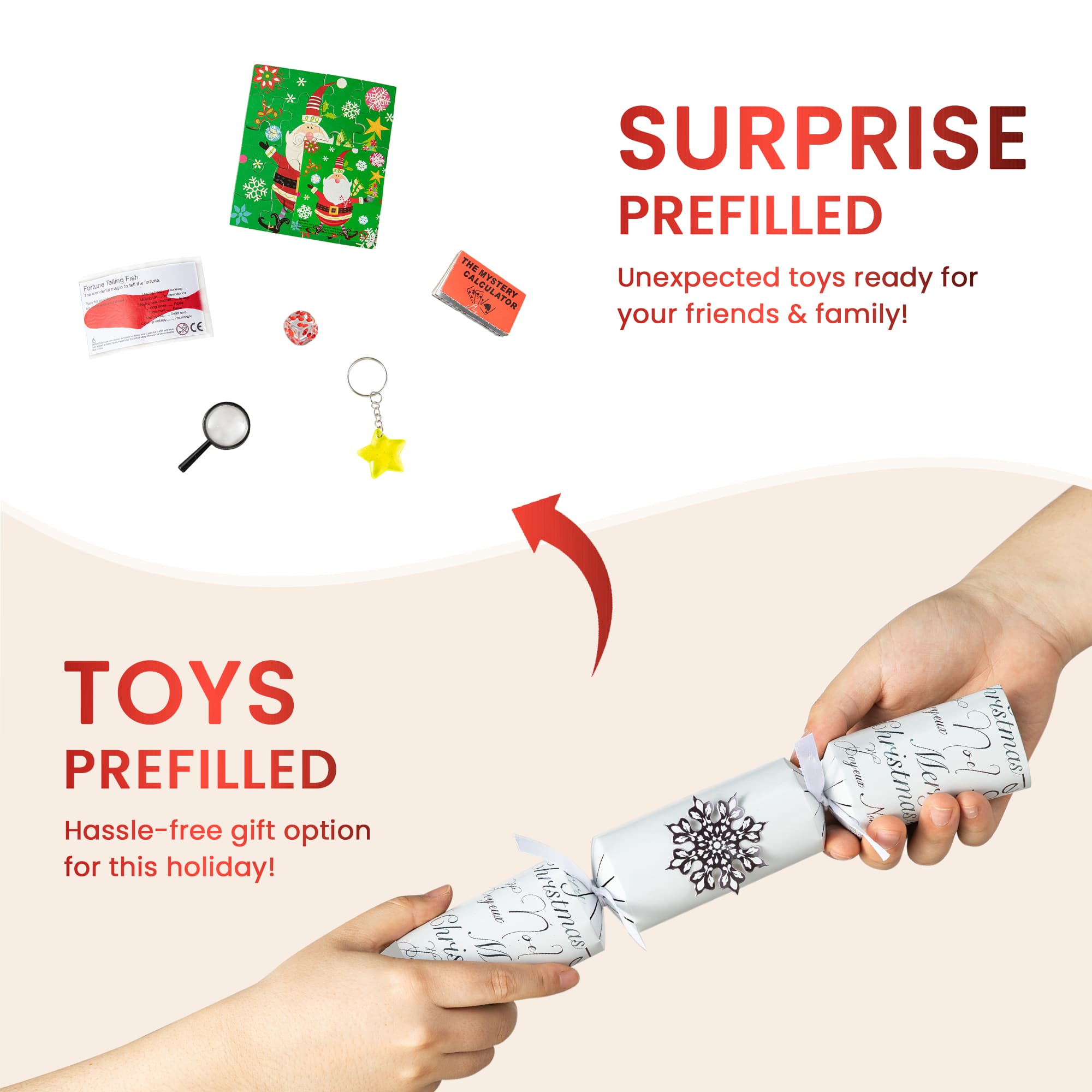 Glitzhome&#xAE; 12&#x22; Christmas Snowflake Party Cracker with Gift Contents, 6ct.