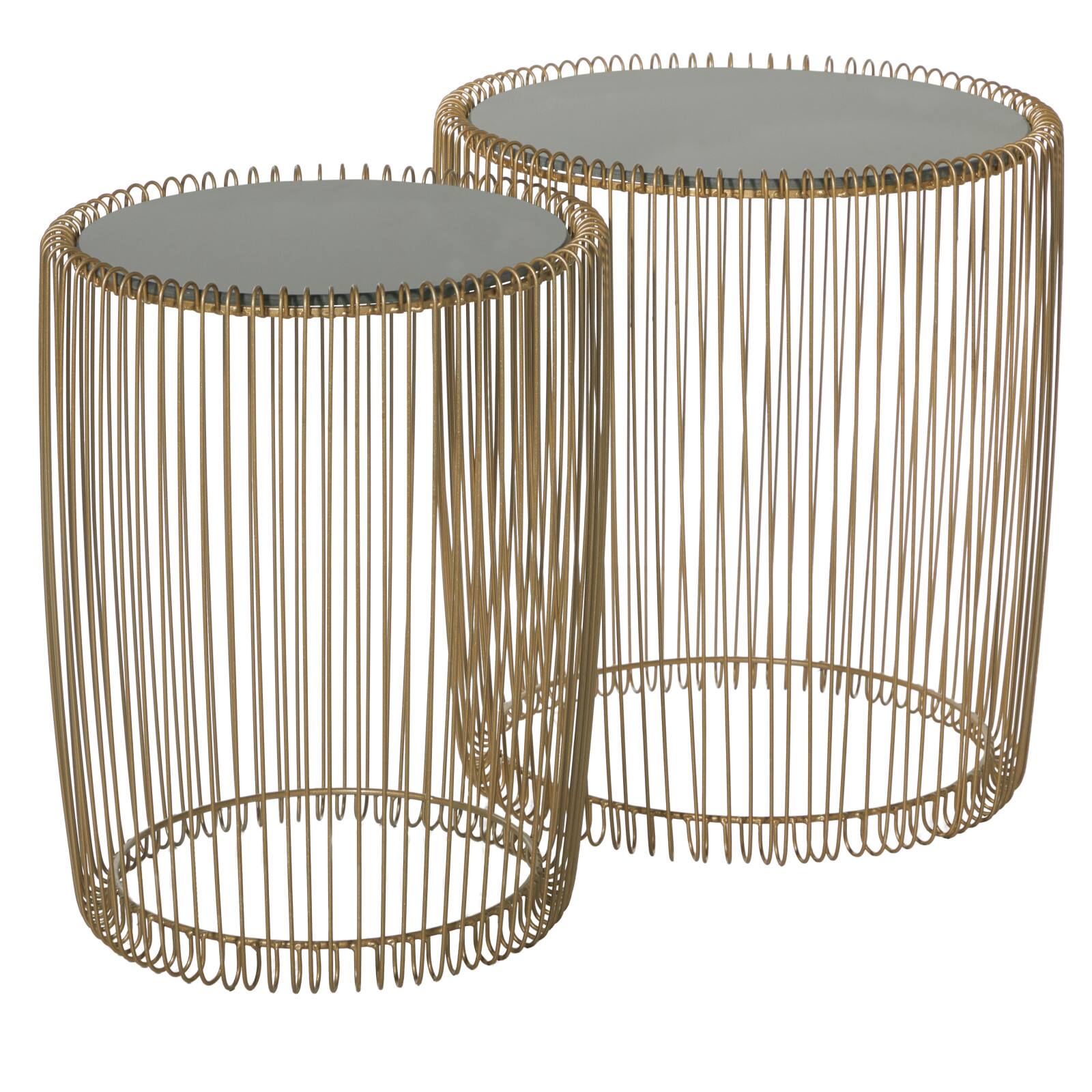 Gold Metal Contemporary Accent Table Set