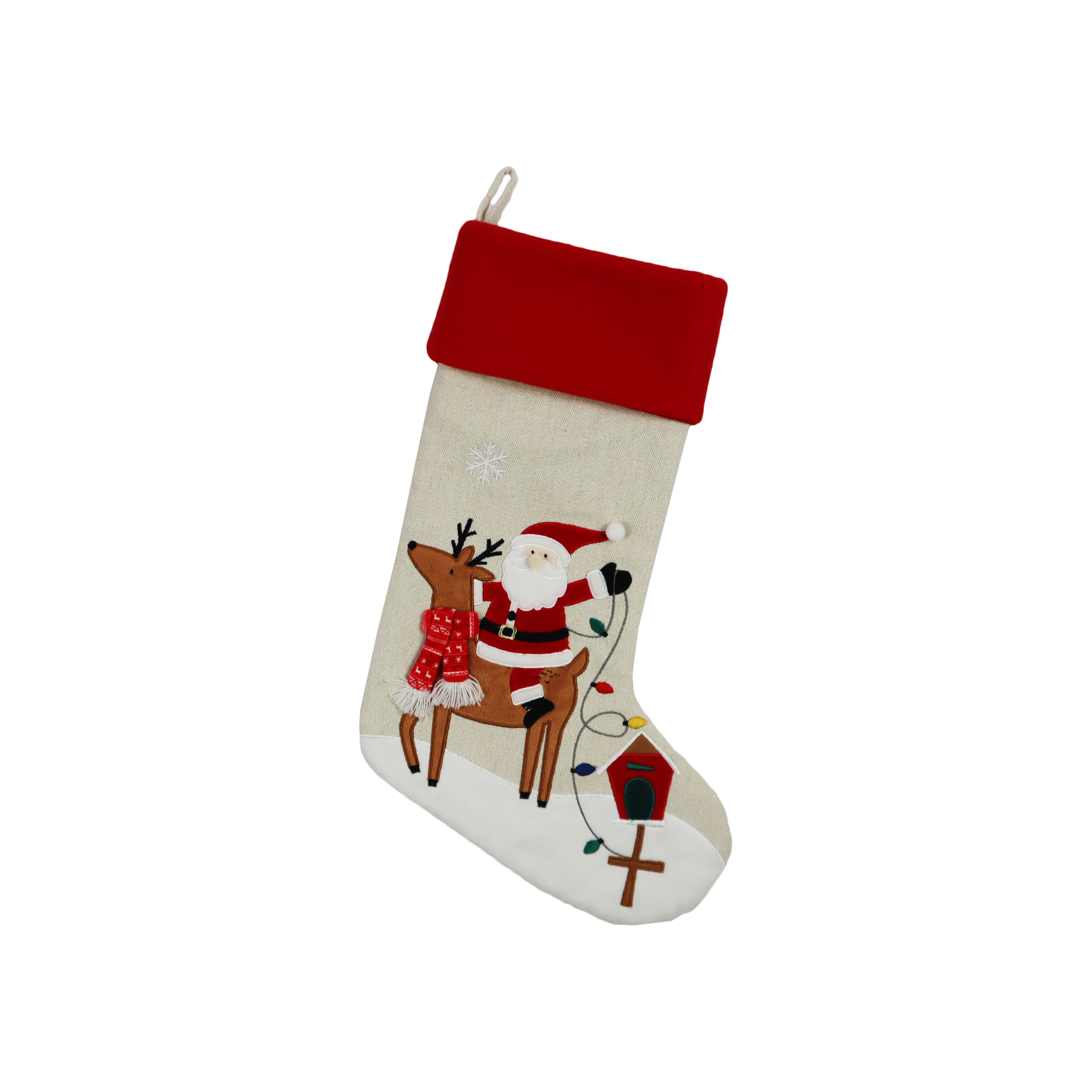 18&#x22; Santa &#x26; Reindeer Stocking by Ashland&#xAE;