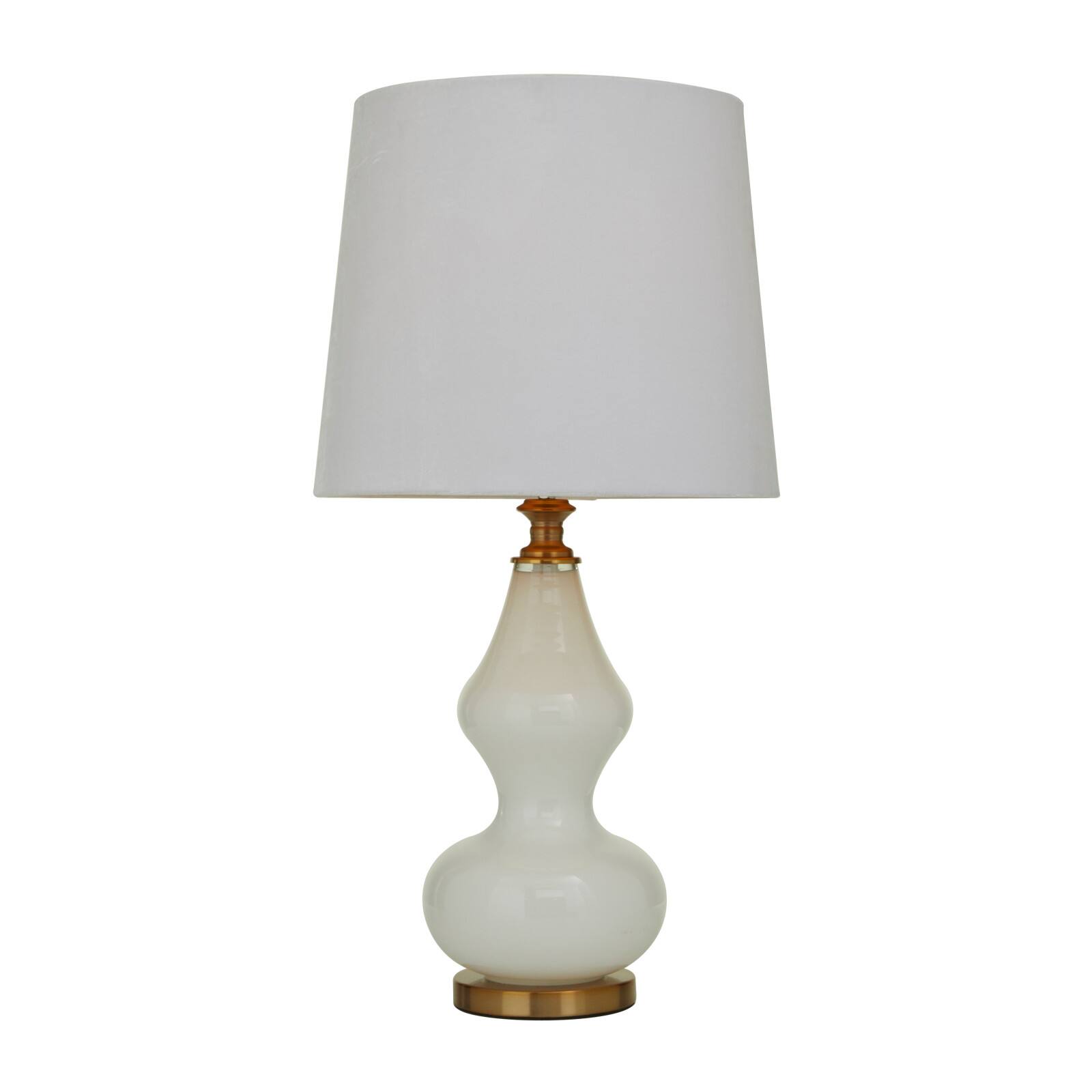 White Glass Table Lamp 15&#x22; x 15&#x22; x 29&#x22;