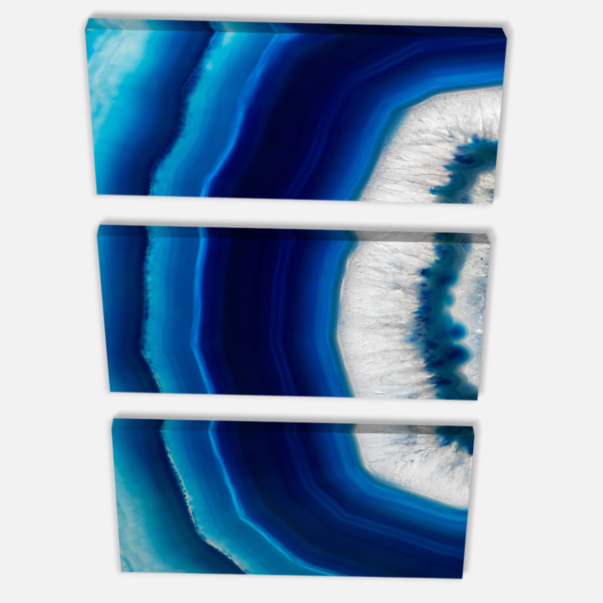 Designart - Blue Agate Crystal - Abstract Canvas art print
