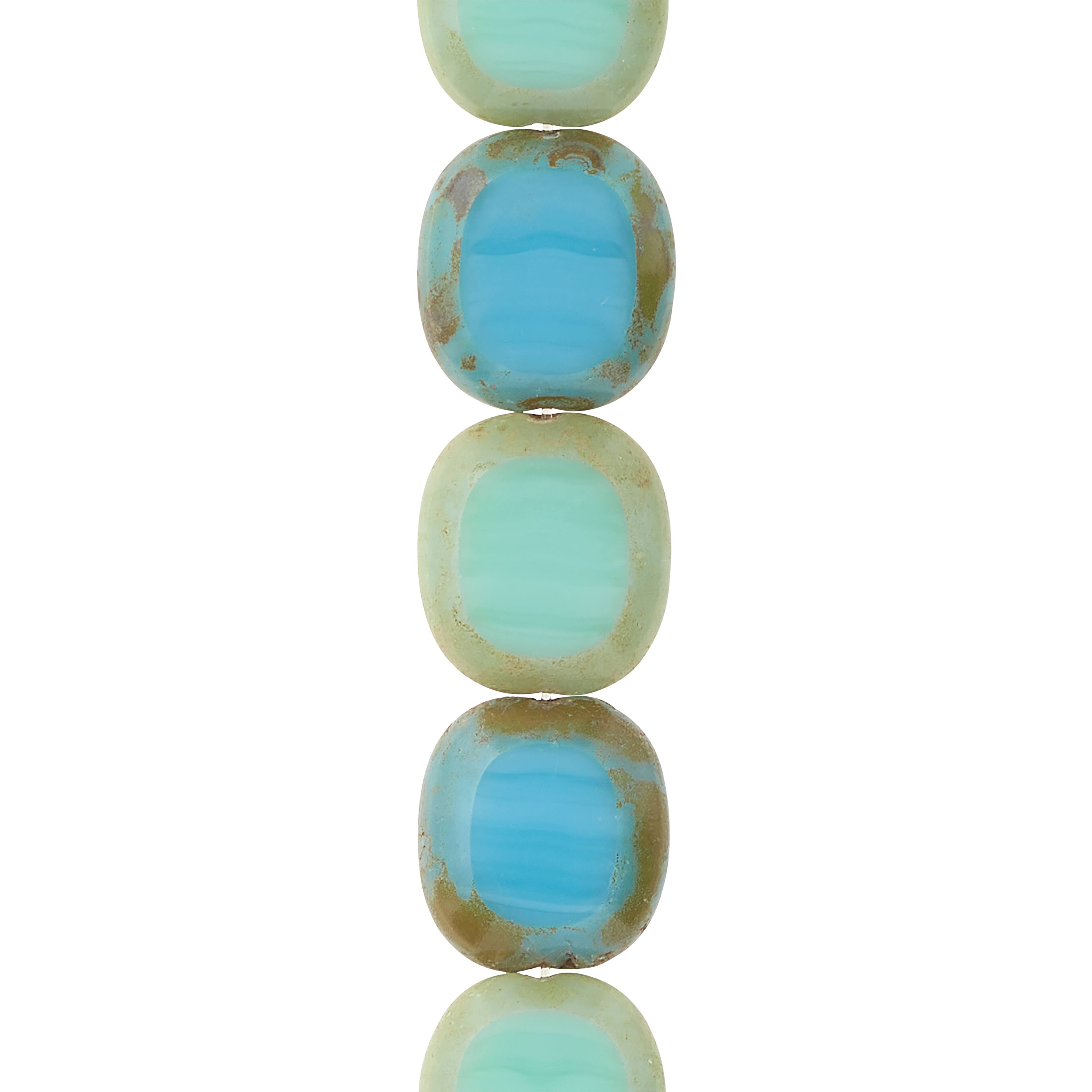 Bead Gallery Turquoise Mix Czech Glass Lentil Beads, 14mm - 10288472 - Beads Buy the Bead Gallery Turquoise Mix Czech Glass Len sku 10288472