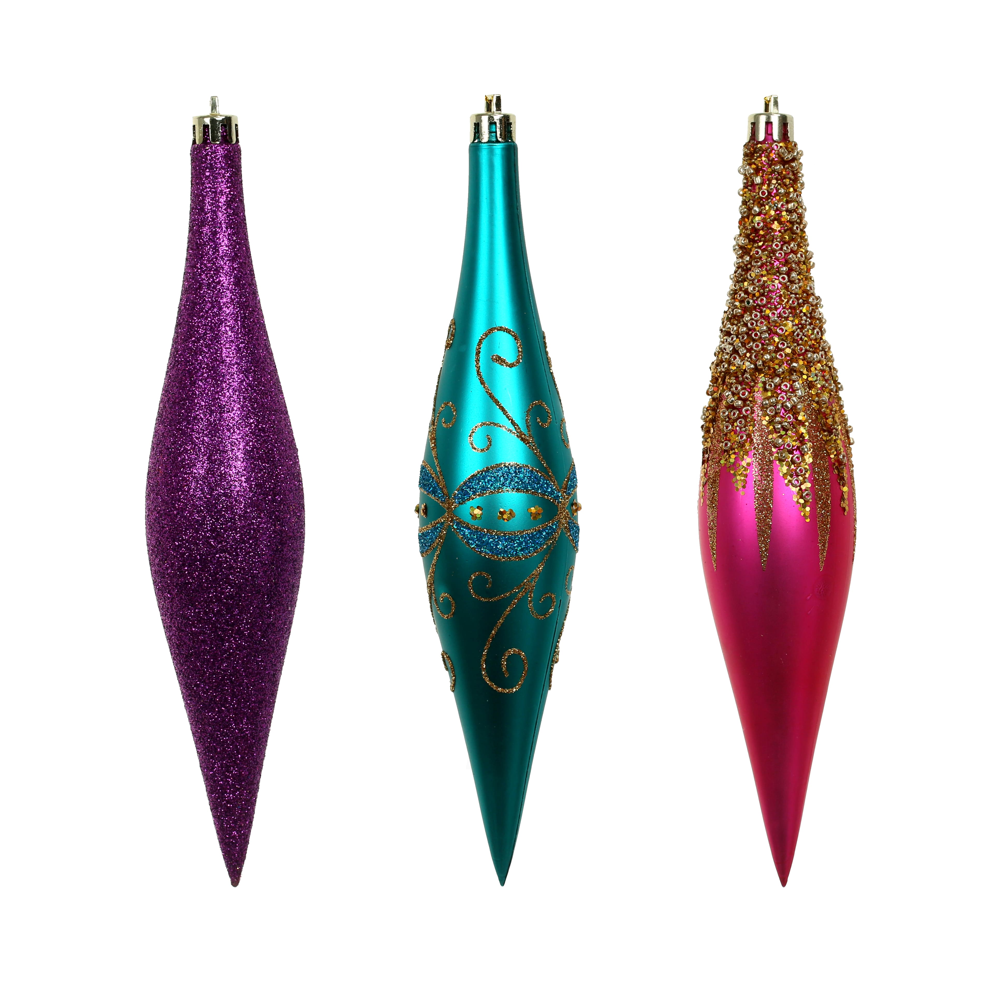 6 Pack 7.7&#x22; Jewels &#x26; Jolly Shatterproof Teardrop Ornaments by Ashland&#xAE;