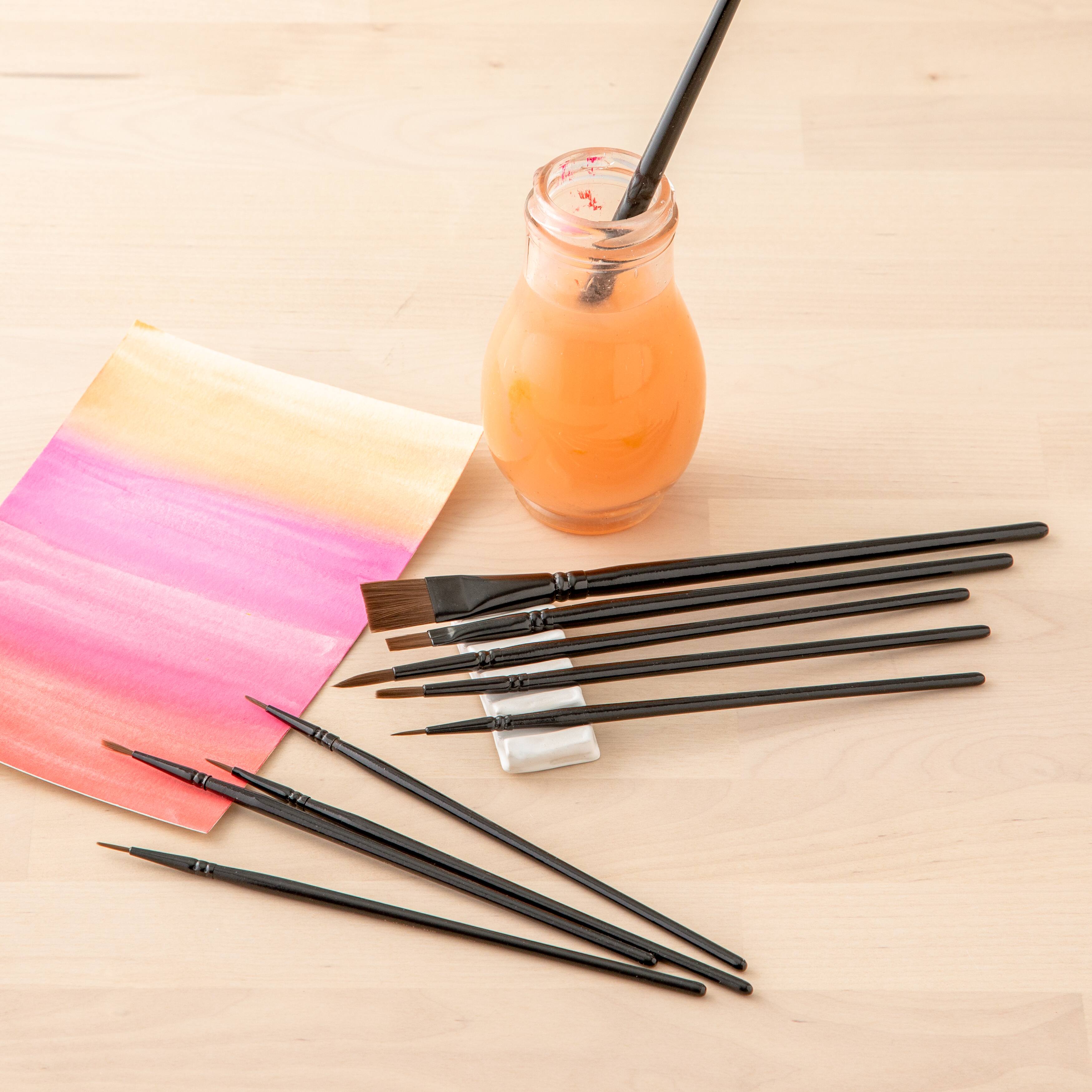 12 Packs: 10 ct. (120 total) Necessities™ Natural Hair Watercolor Brush Set  by Artist's Loft™