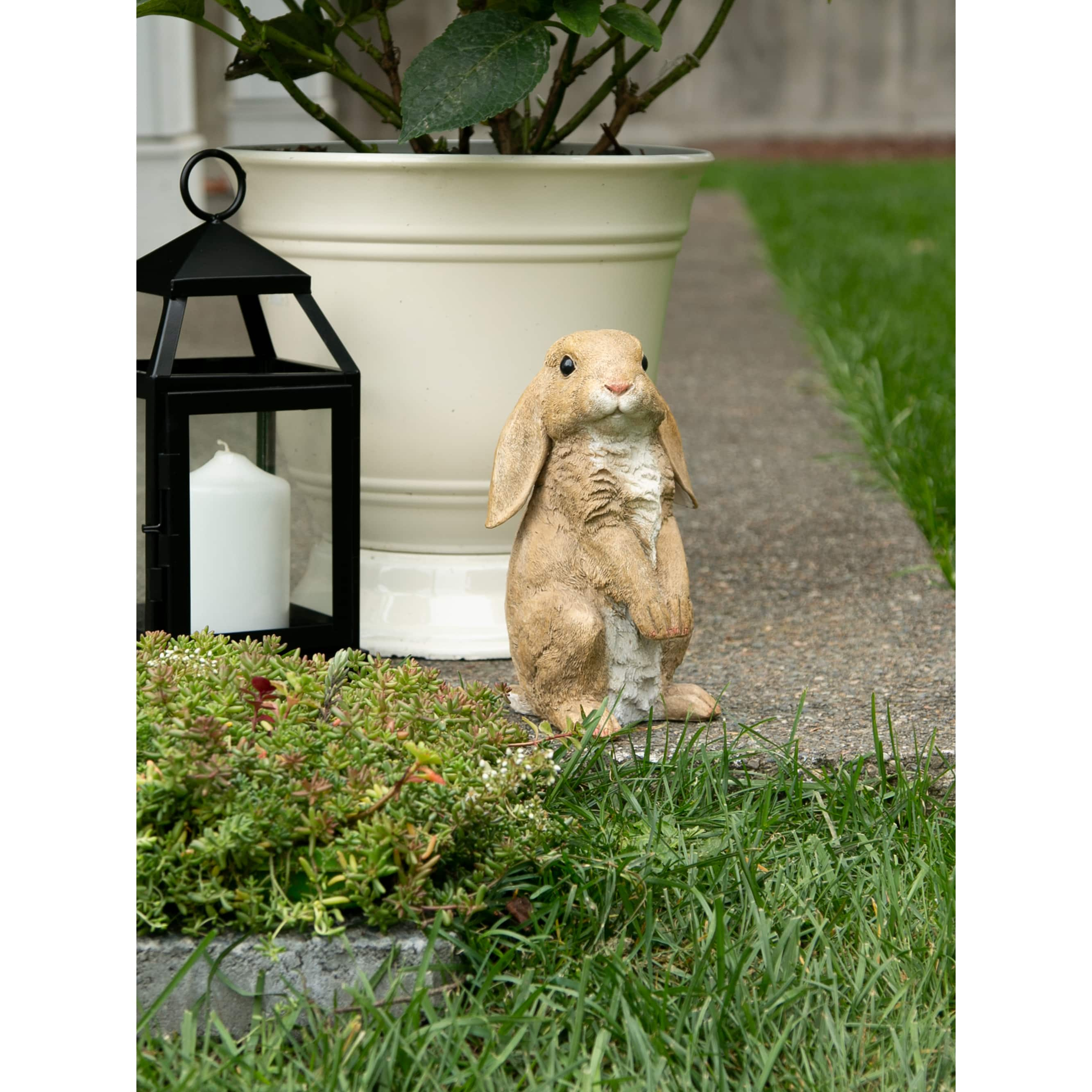 standing rabbit garden statue