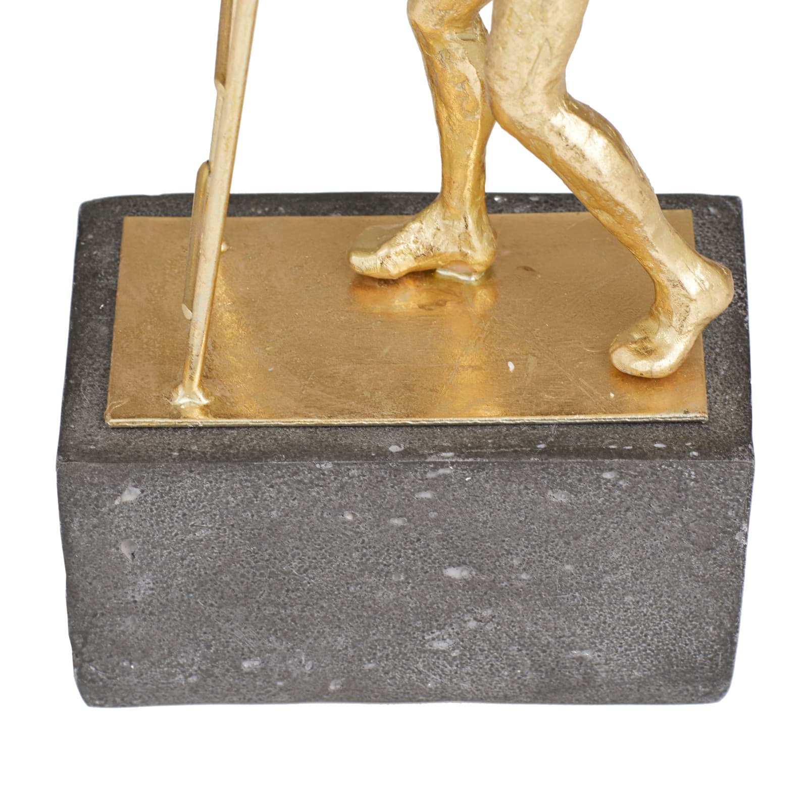 Gold Polystone Contemporary Sculpture, 13&#x22; x 16&#x22; x 3&#x22;