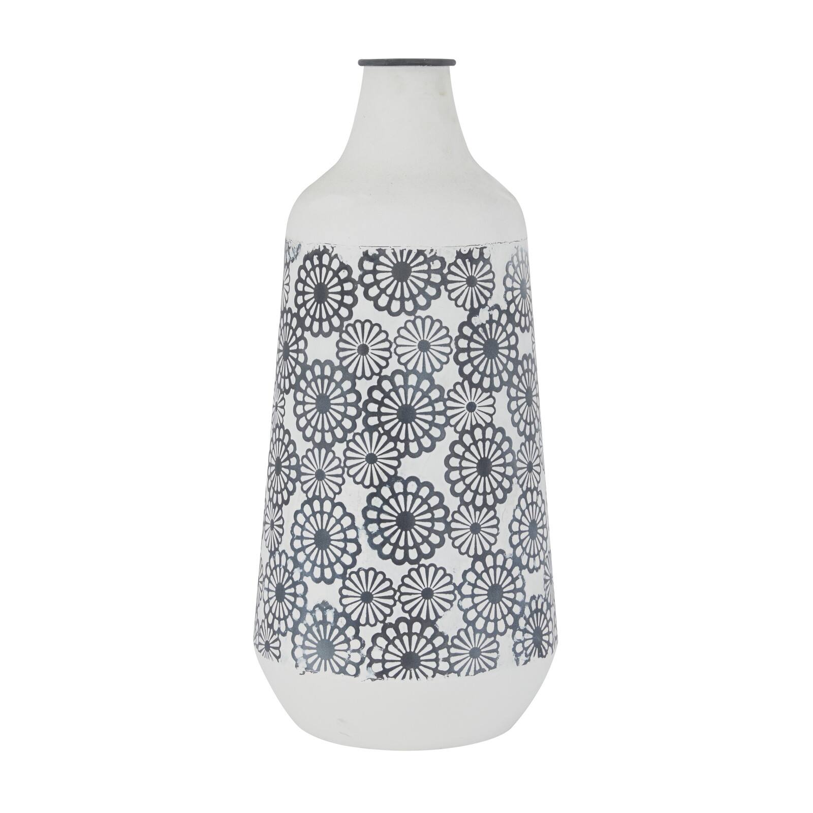 White Iron French Country Vase