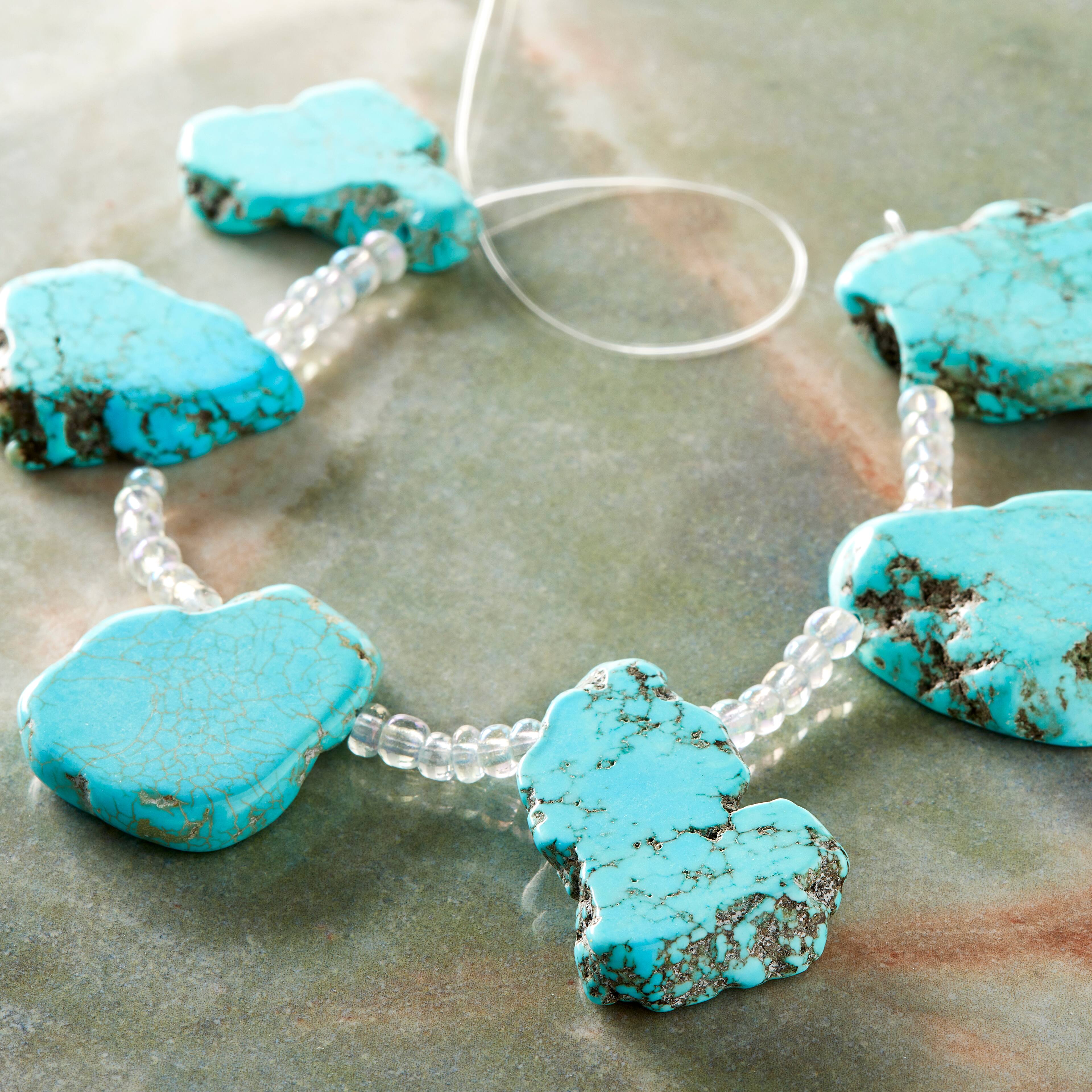 Turquoise Dyed Howlite Flat Chip Beads by Bead Landing™
