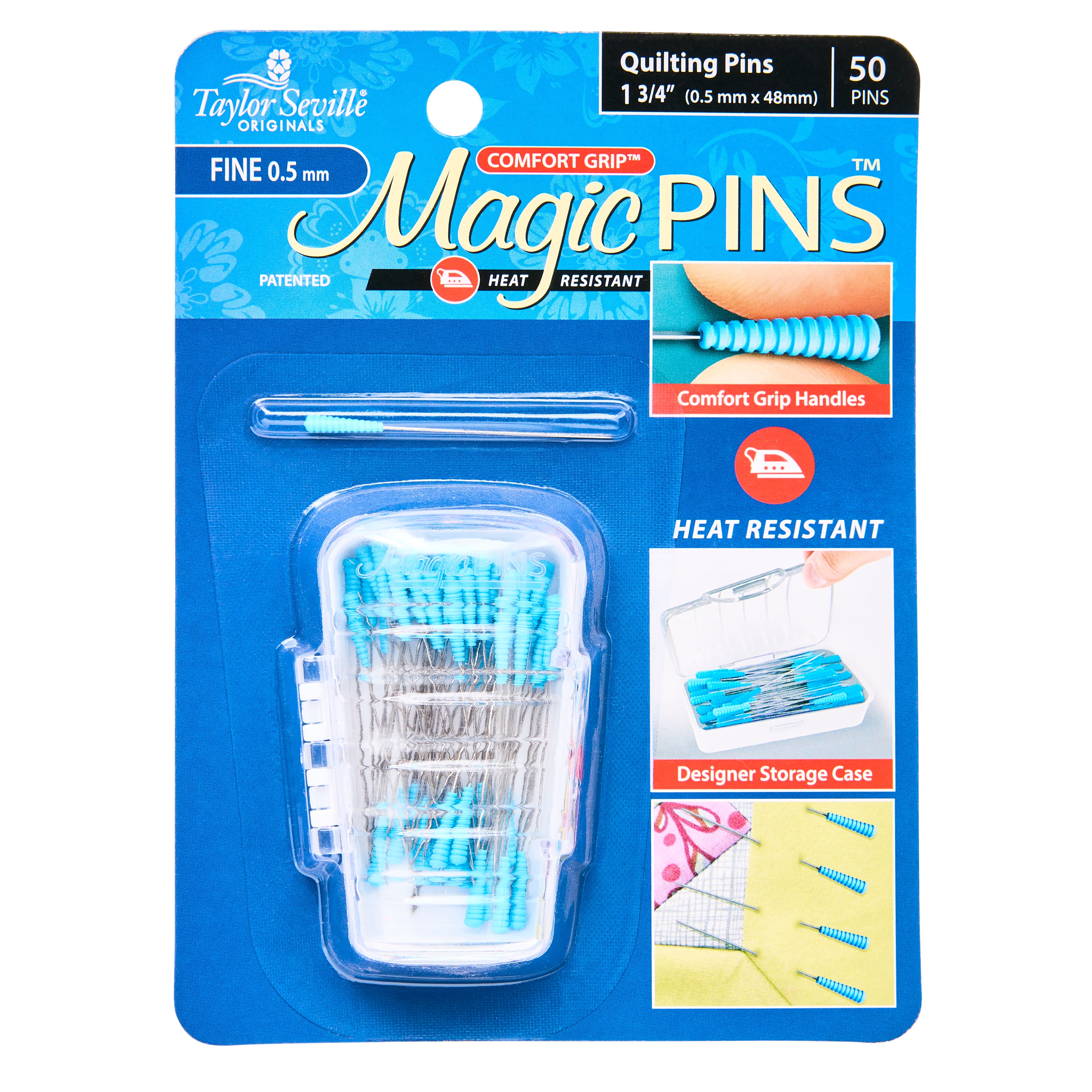 Comfort Grip Magic Pins, Applique, Fine, 50 Count
