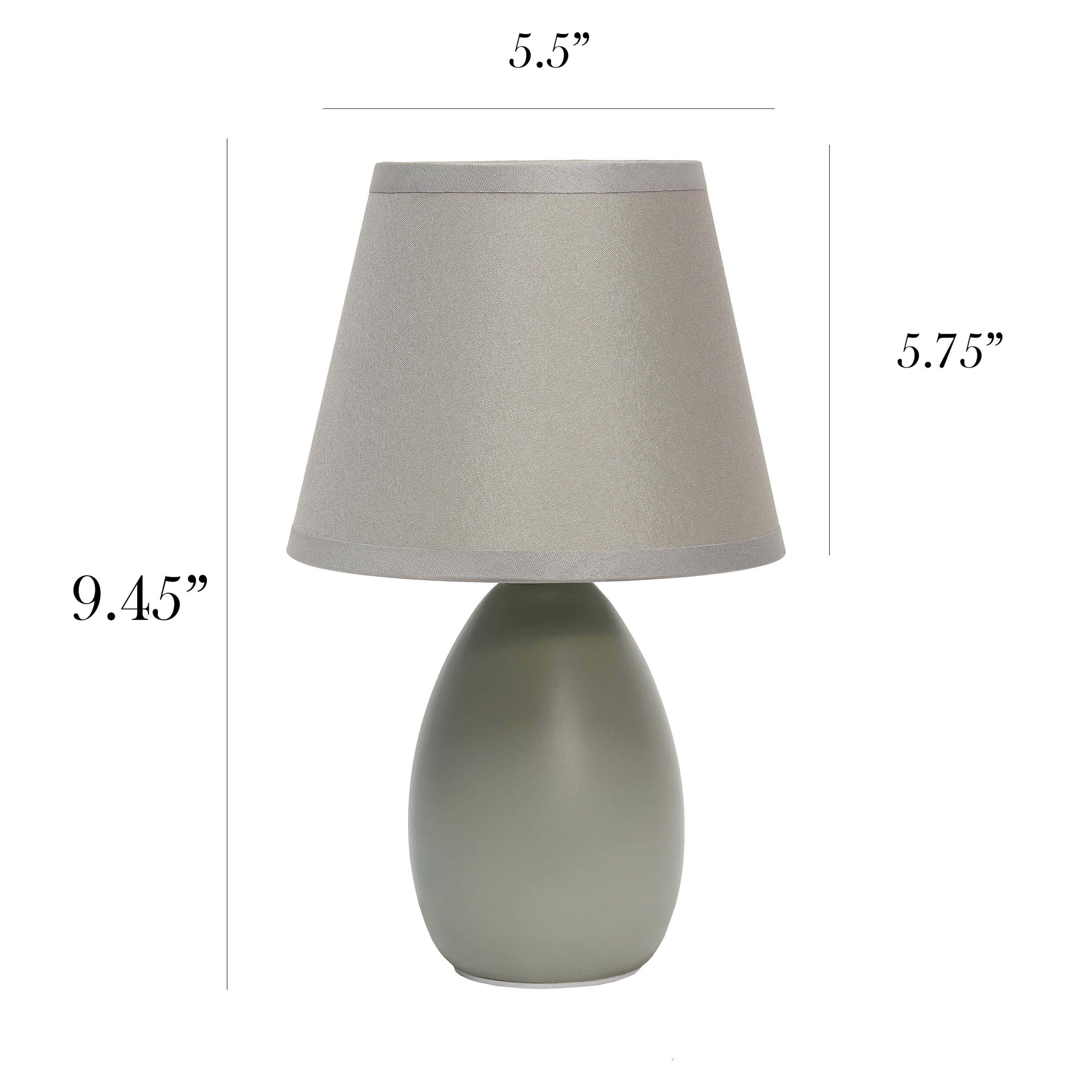 Simple Designs Mini Egg Oval Ceramic Table Lamp